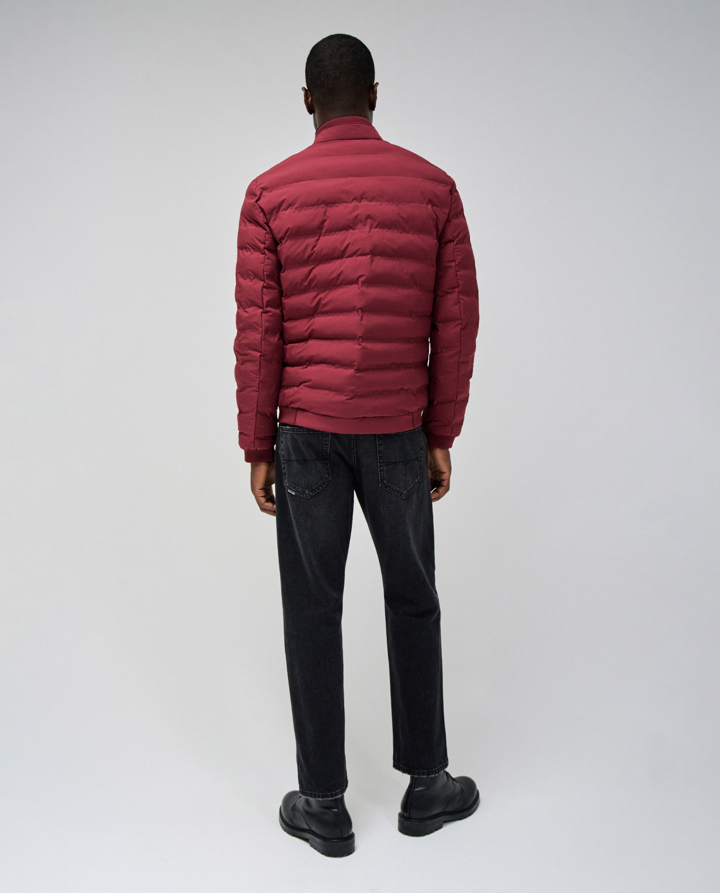 Casaco Acolchoado com Bolsos Vermelho-3
