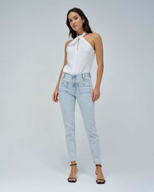 Imagen 0 de Vaquero pitillo de mujer Destiny push up cropped skinny