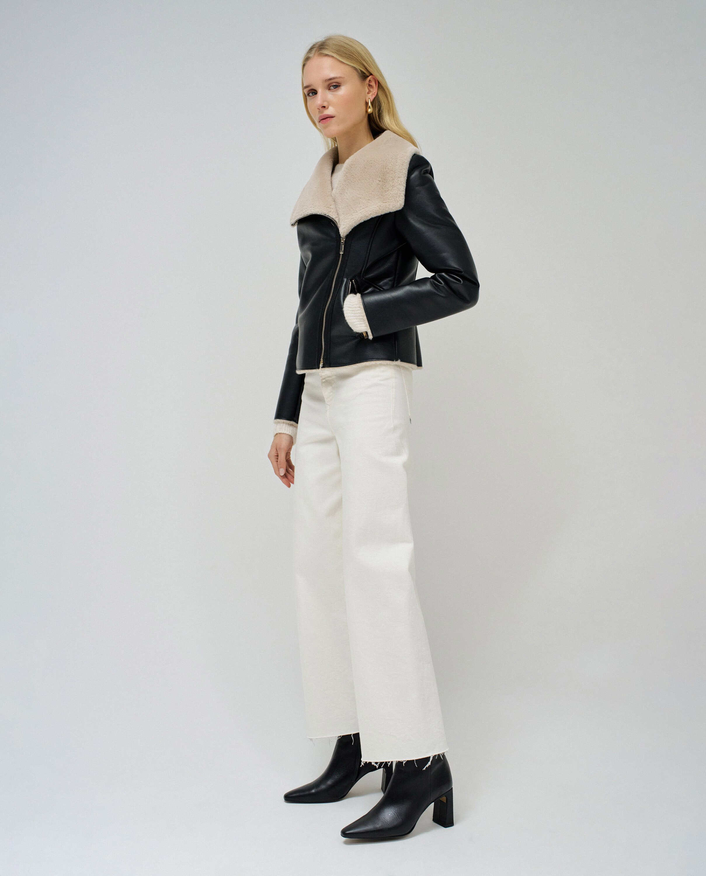 Biker de mujer efecto piel - Salsa Jeans - Negro Negro-2