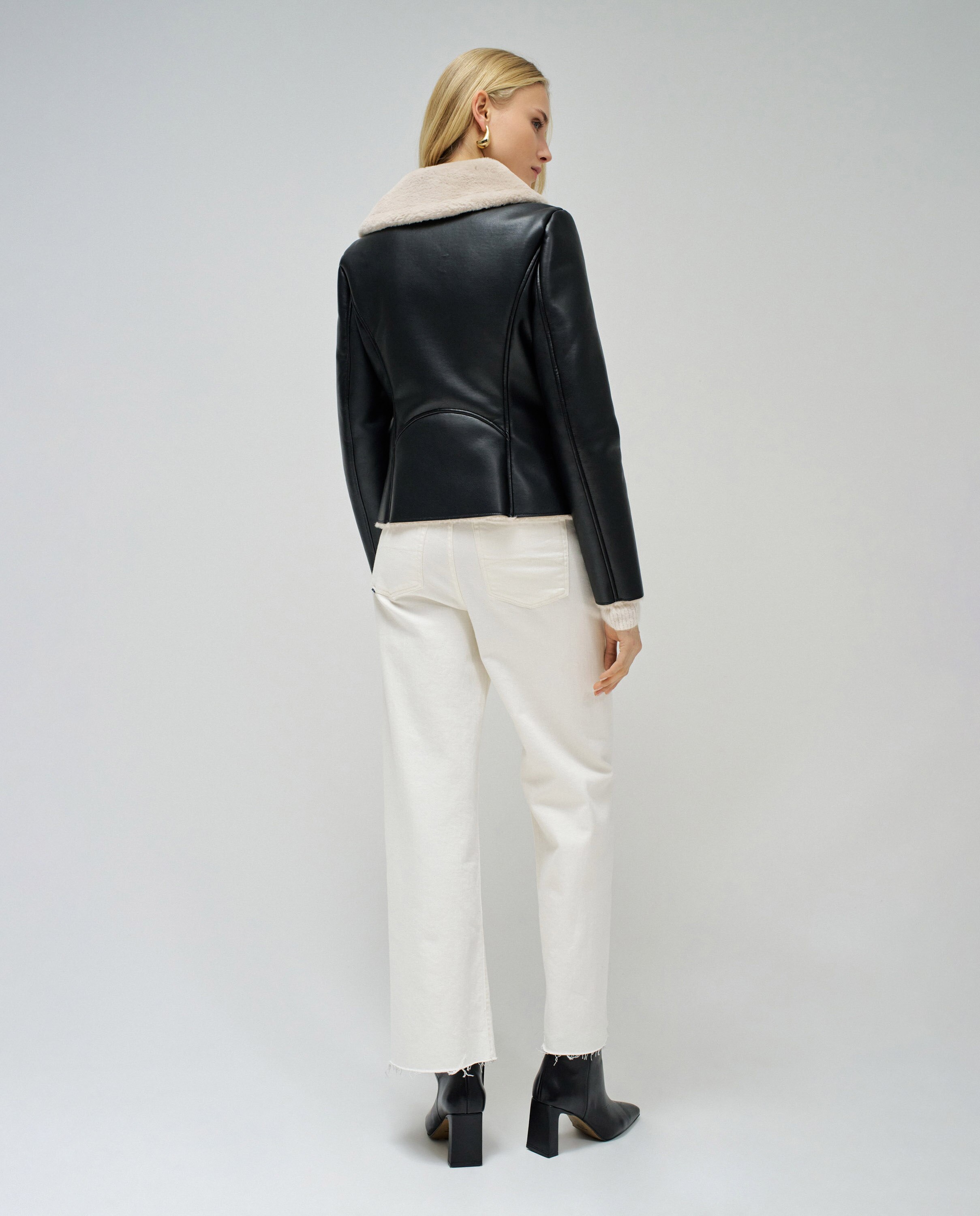 Biker de mujer efecto piel - Salsa Jeans - Negro Negro-3