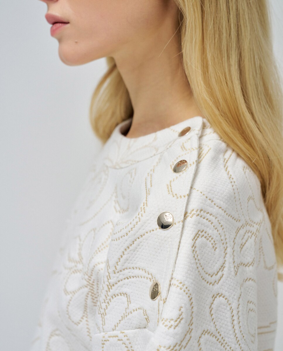 Sudadera de mujer jacquard con mangas abullonadas · Salsa Jeans