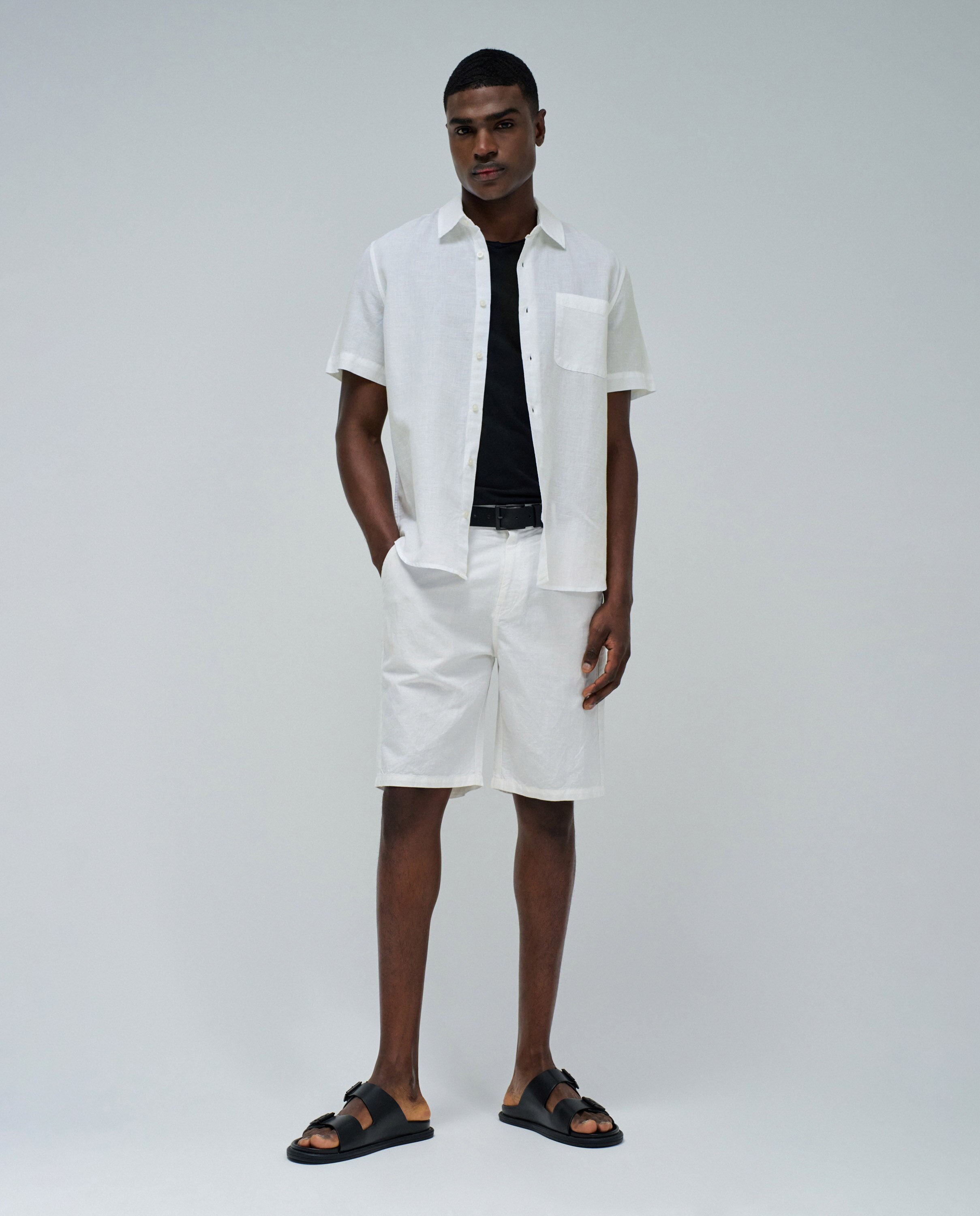Camisa de hombre de lino - Salsa Jeans - Blanco Blanco-5