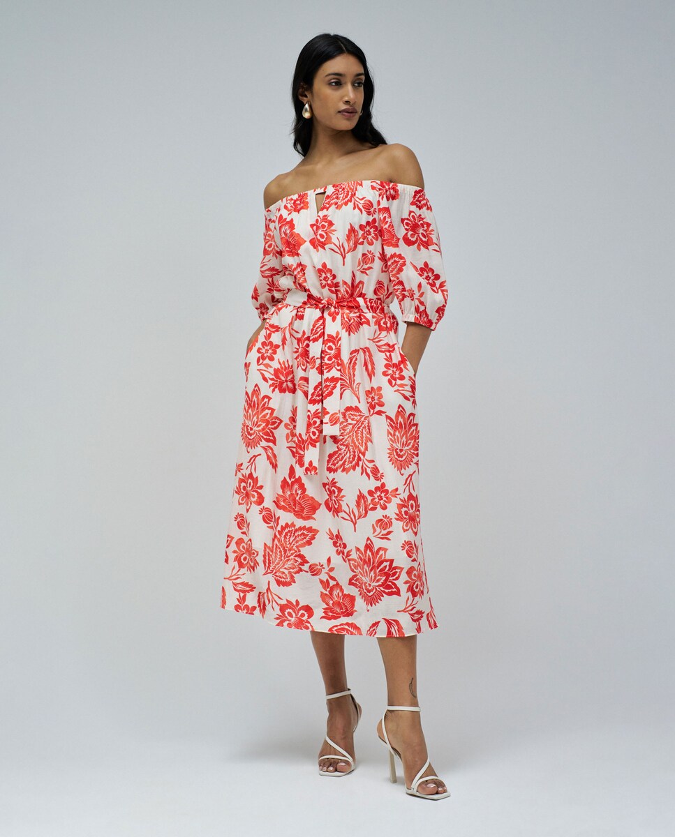 Vestido midi con estampado floral · Salsa Jeans · El Corte Inglés