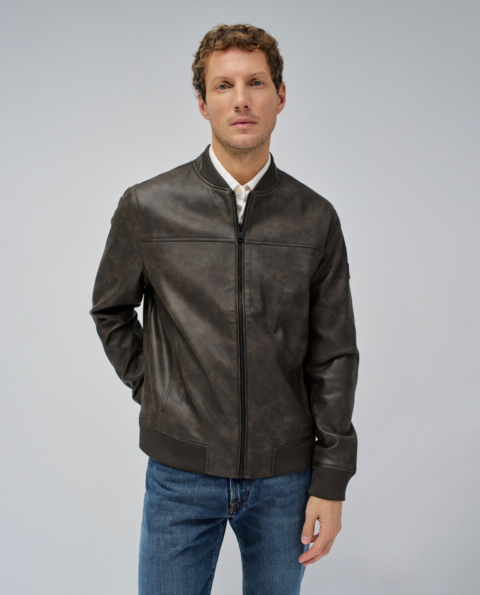 Chaqueta bomber de hombre efecto piel · Salsa Jeans · El Corte Inglés