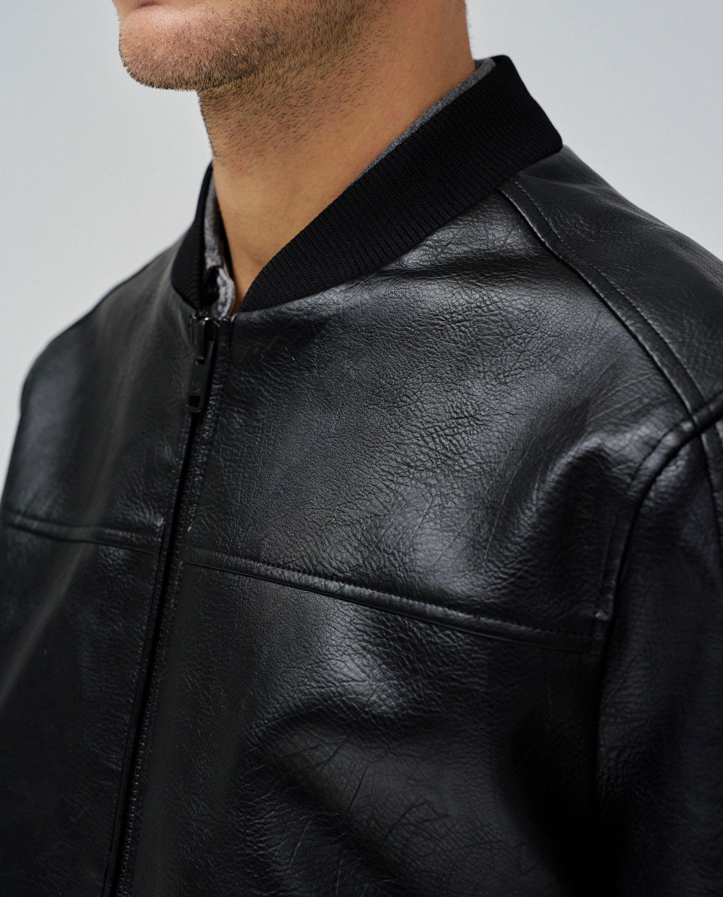 Cazadora bomber efecto piel de hombre - Salsa Jeans - Negro Negro-4