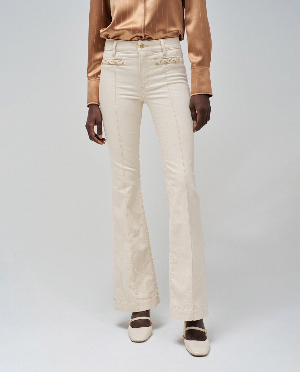 Vaquero campana de mujer Destiny push up flare de tiro medio