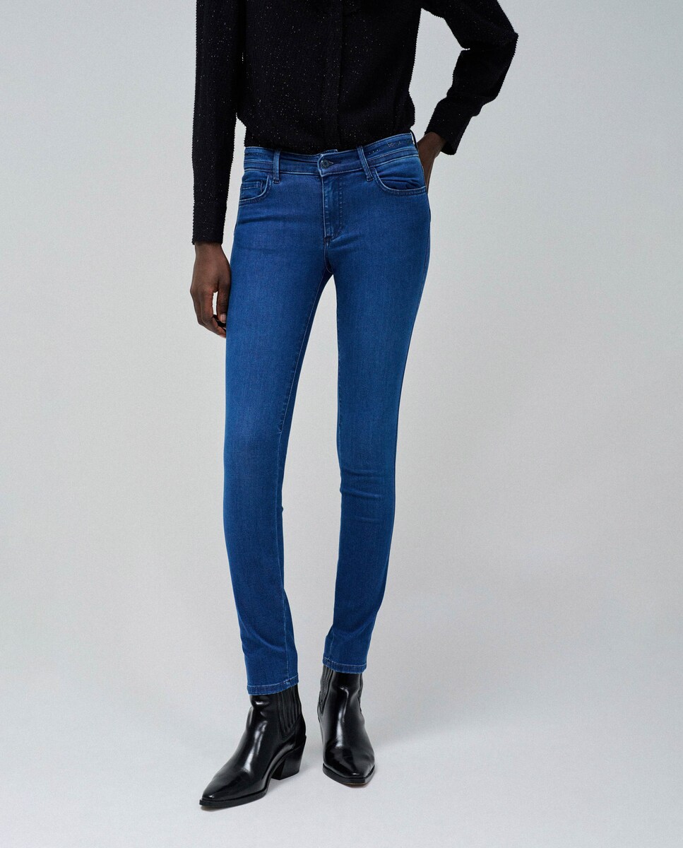 Vaquero campana de mujer Destiny push up flare de tiro medio