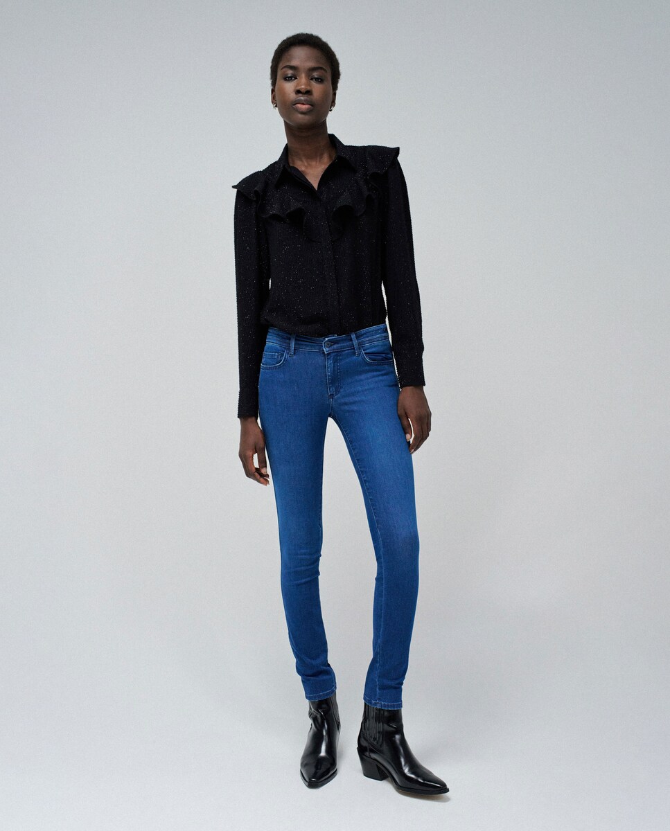 Vaquero campana de mujer Destiny push up flare de tiro medio