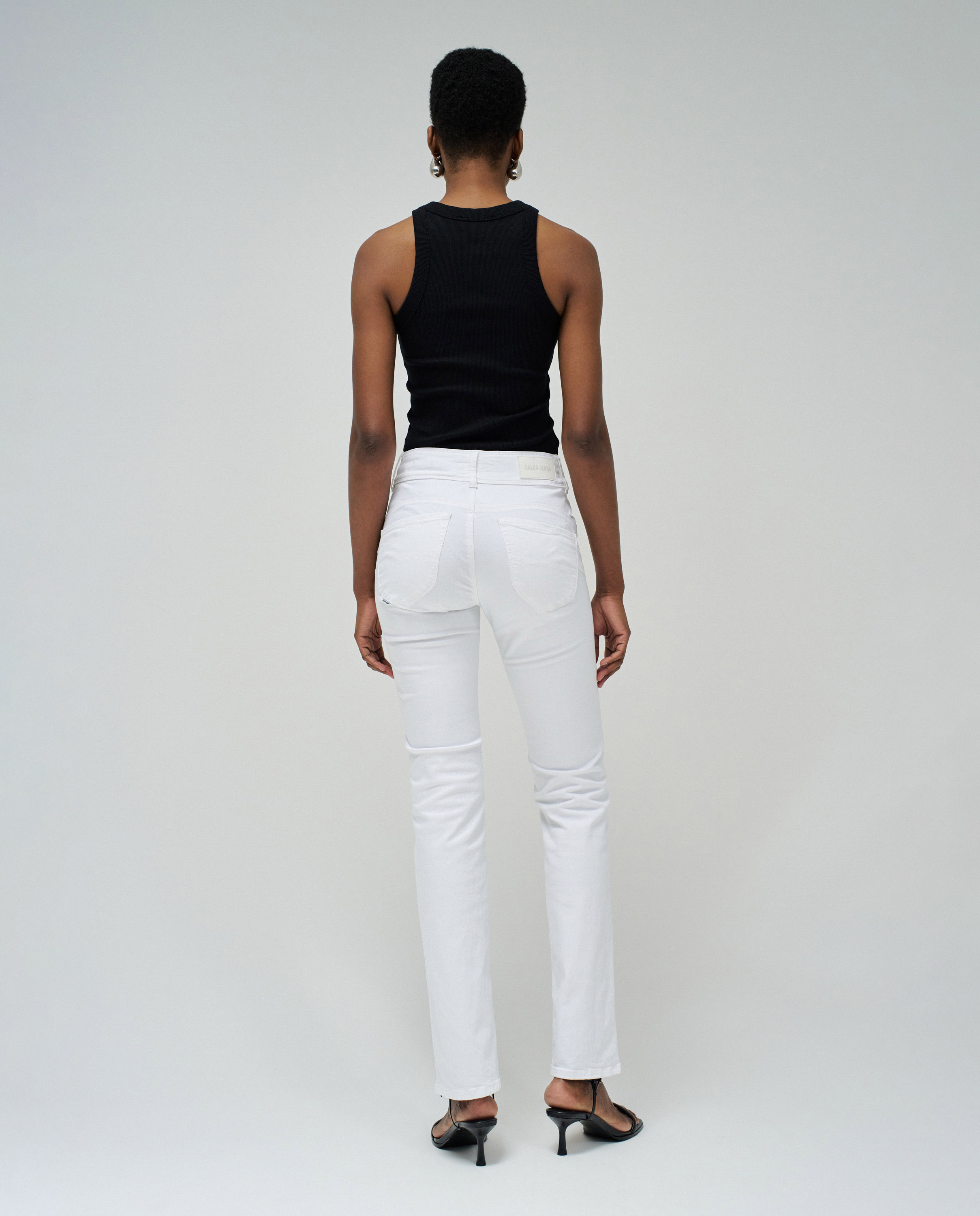 Vaqueros secret push in straight de mujer - Salsa Jeans - Blanco Blanco-3
