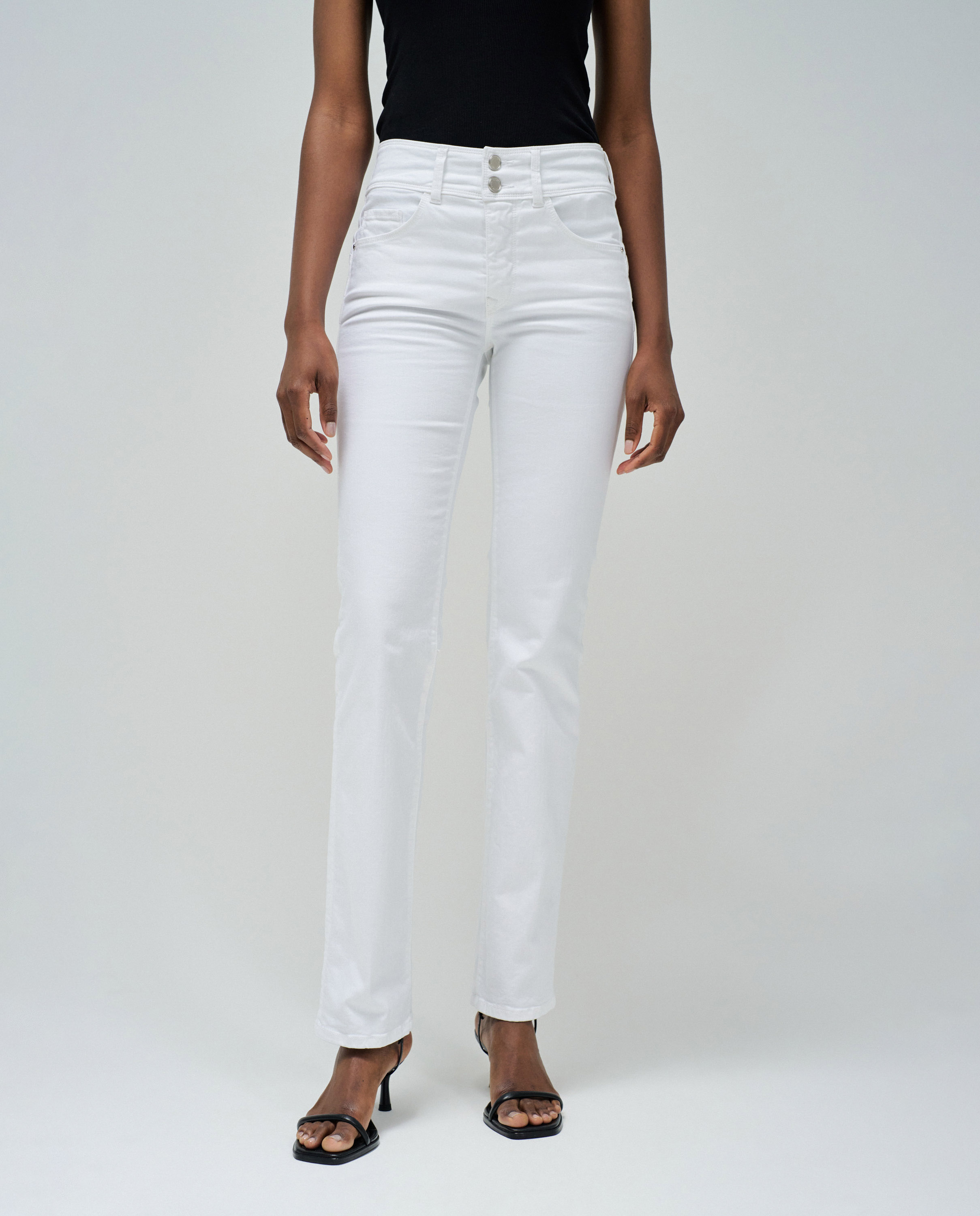 Vaqueros secret push in straight de mujer - Salsa Jeans - Blanco Blanco-5