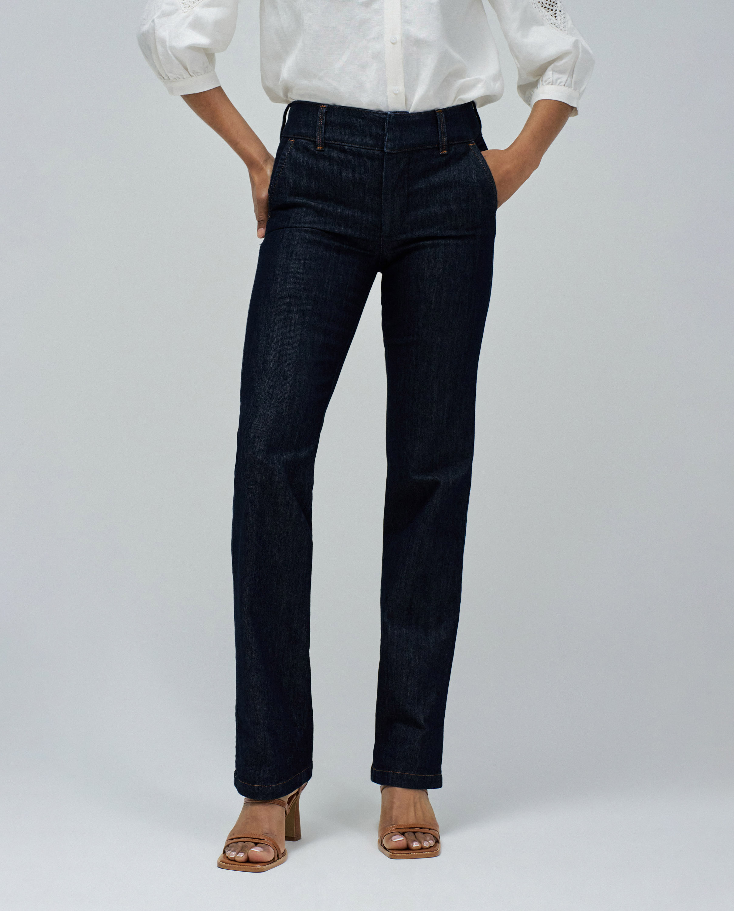 Pantalones rectos Secret Chino push in cropped straight de mujer - Salsa Jeans - Azul oscuro Azul oscuro-1