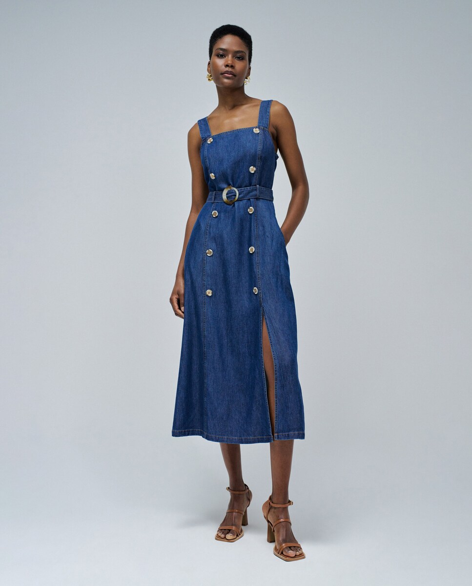 Vestido de mujer en lightdenim de tirantes · Salsa Jeans · El