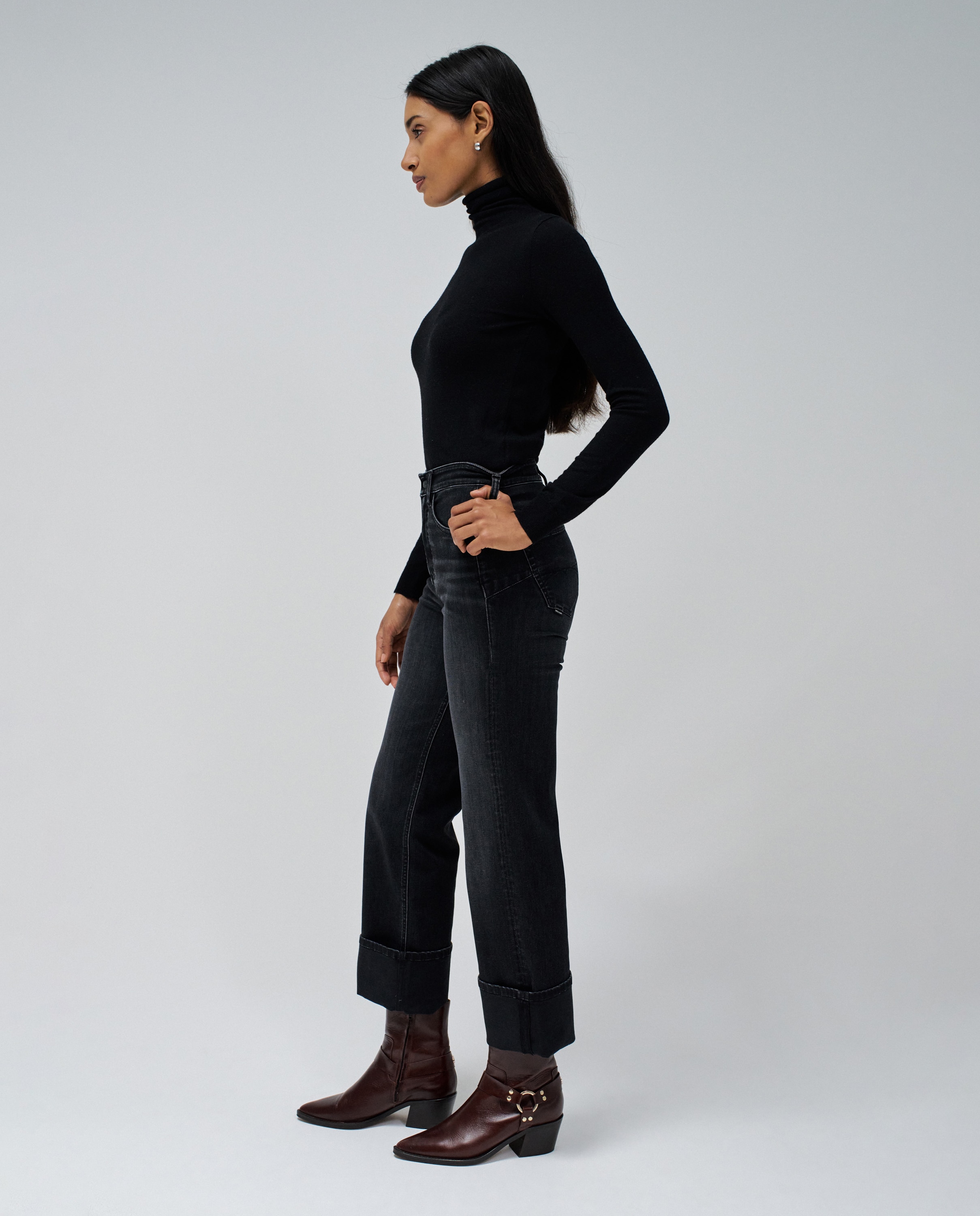 Vaqueros faith push in straight de mujer - Salsa Jeans - Negro Negro-2