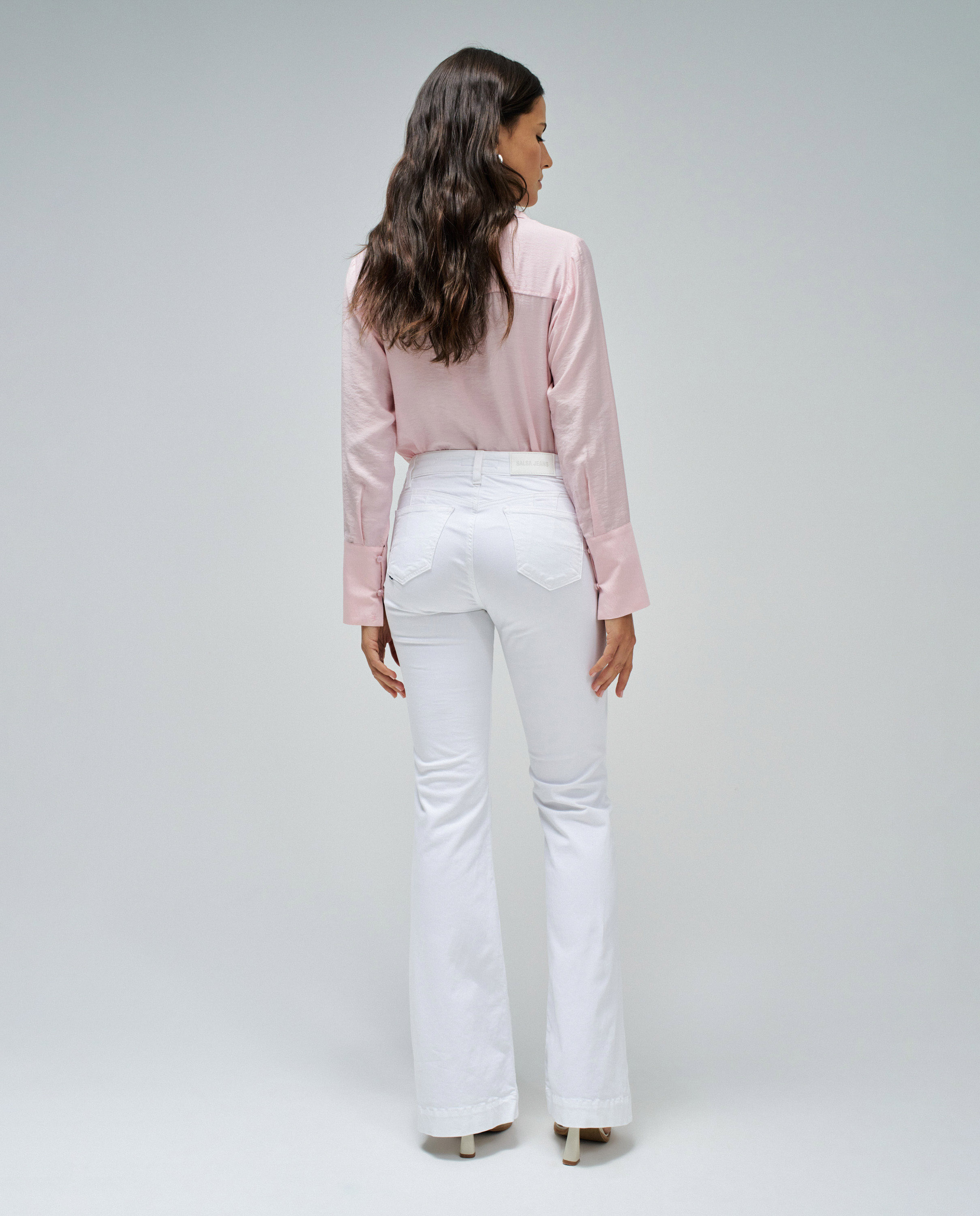 Vaqueros destiny push up flare de mujer - Salsa Jeans - Blanco Blanco-3
