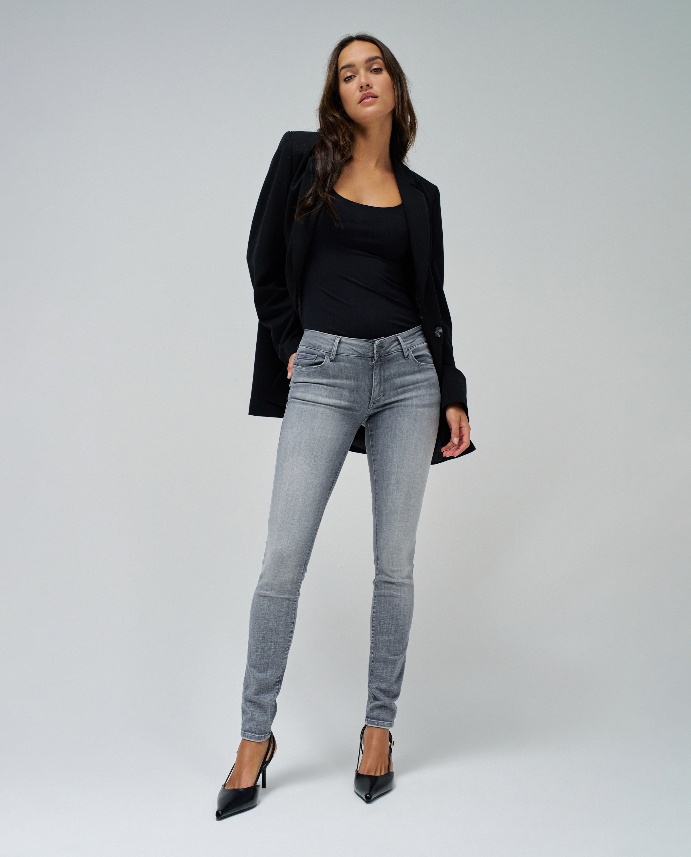 Vaqueros wonder push up skinny de mujer - Salsa Jeans - Gris Gris-1