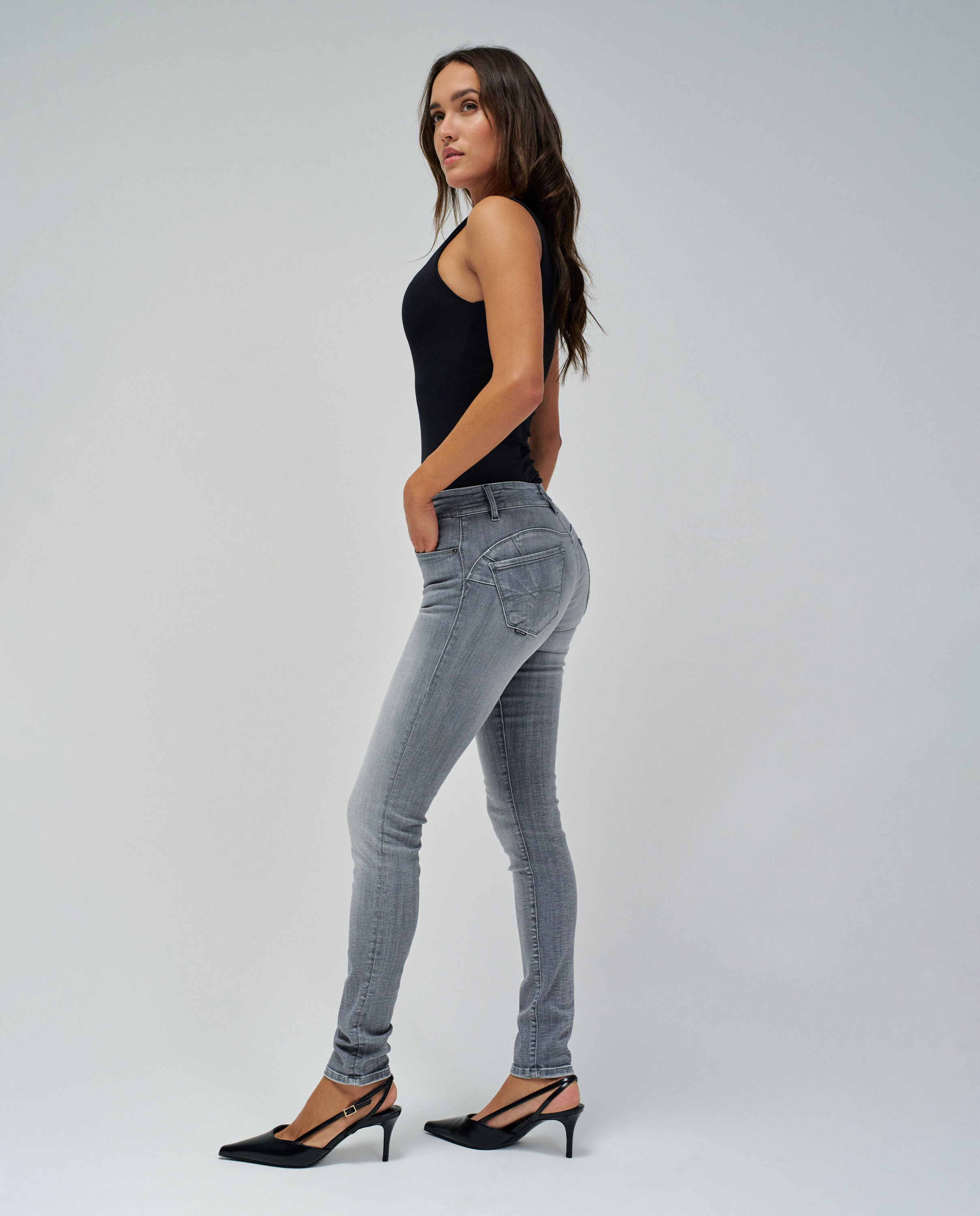 Vaqueros wonder push up skinny de mujer - Salsa Jeans - Gris Gris-2