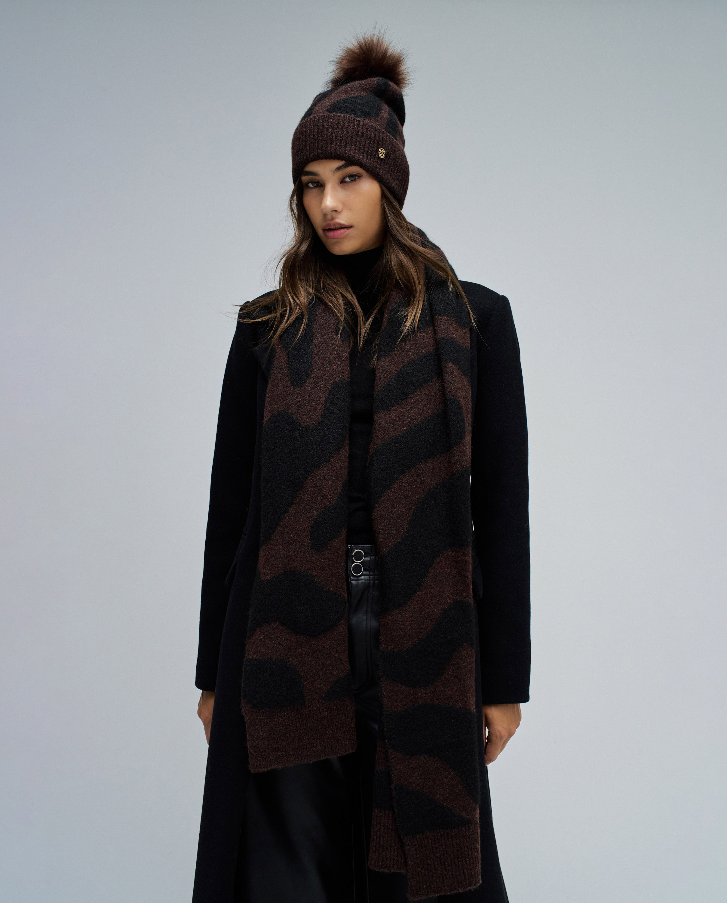 Gorro de mujer estampado animal - Salsa Jeans - Marrón Marrón-2