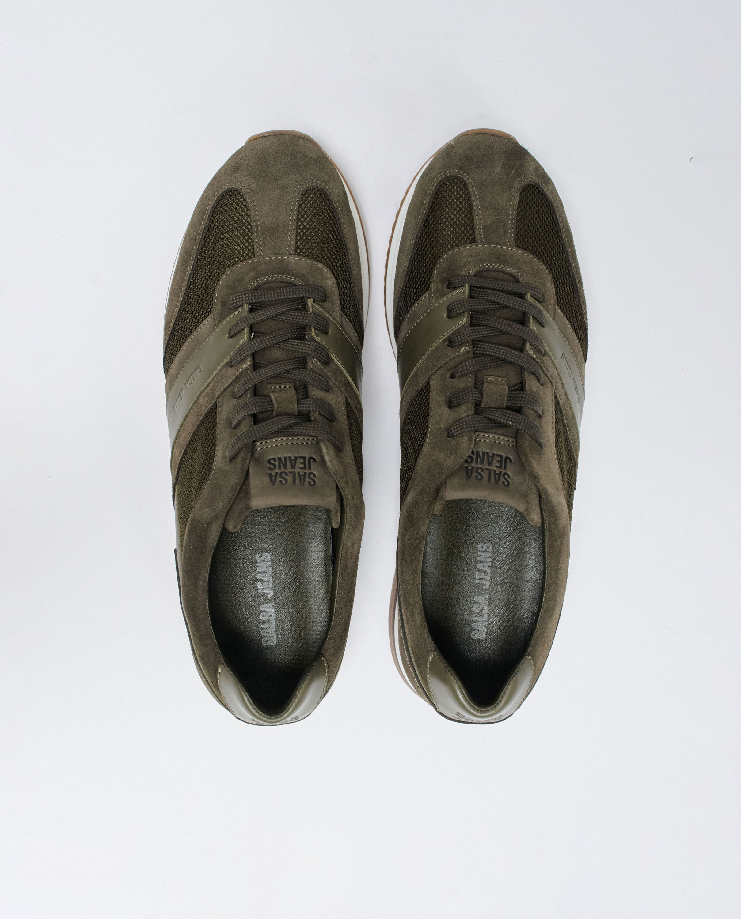 Zapatillas de hombre de ante - Salsa Jeans - Verde militar Verde militar-2