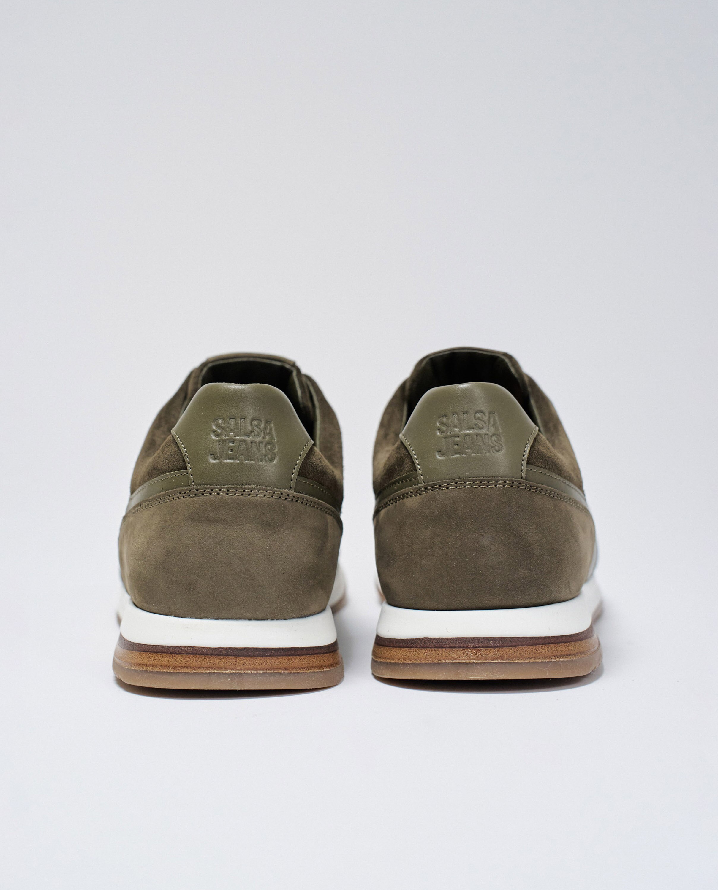 Zapatillas de hombre de ante - Salsa Jeans - Verde militar Verde militar-4