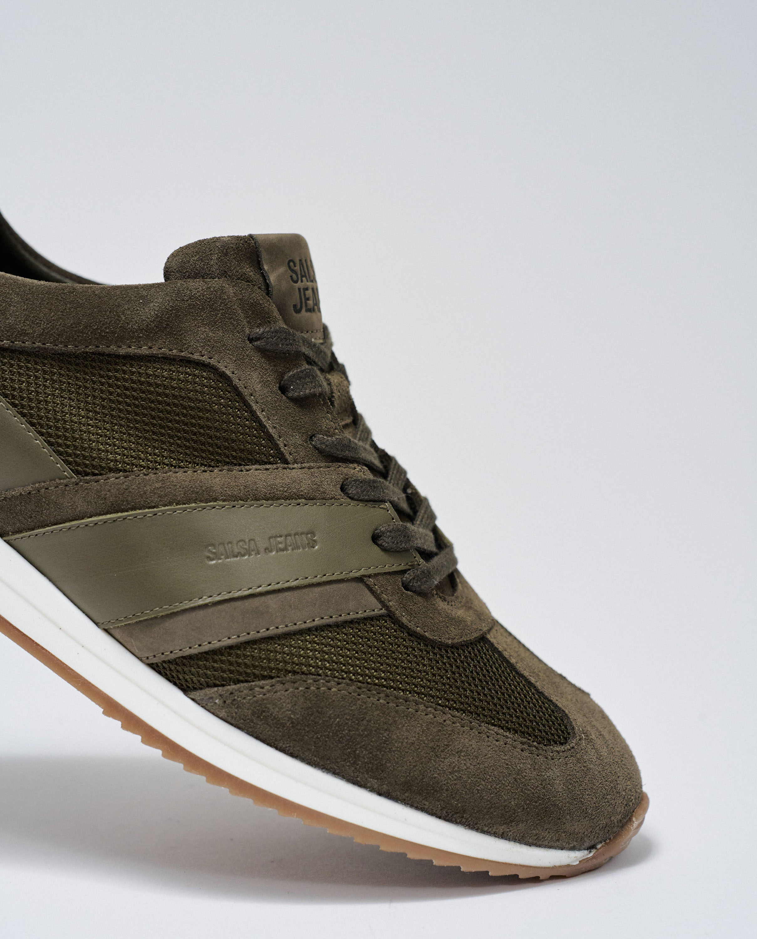 Zapatillas de hombre de ante - Salsa Jeans - Verde militar Verde militar-5