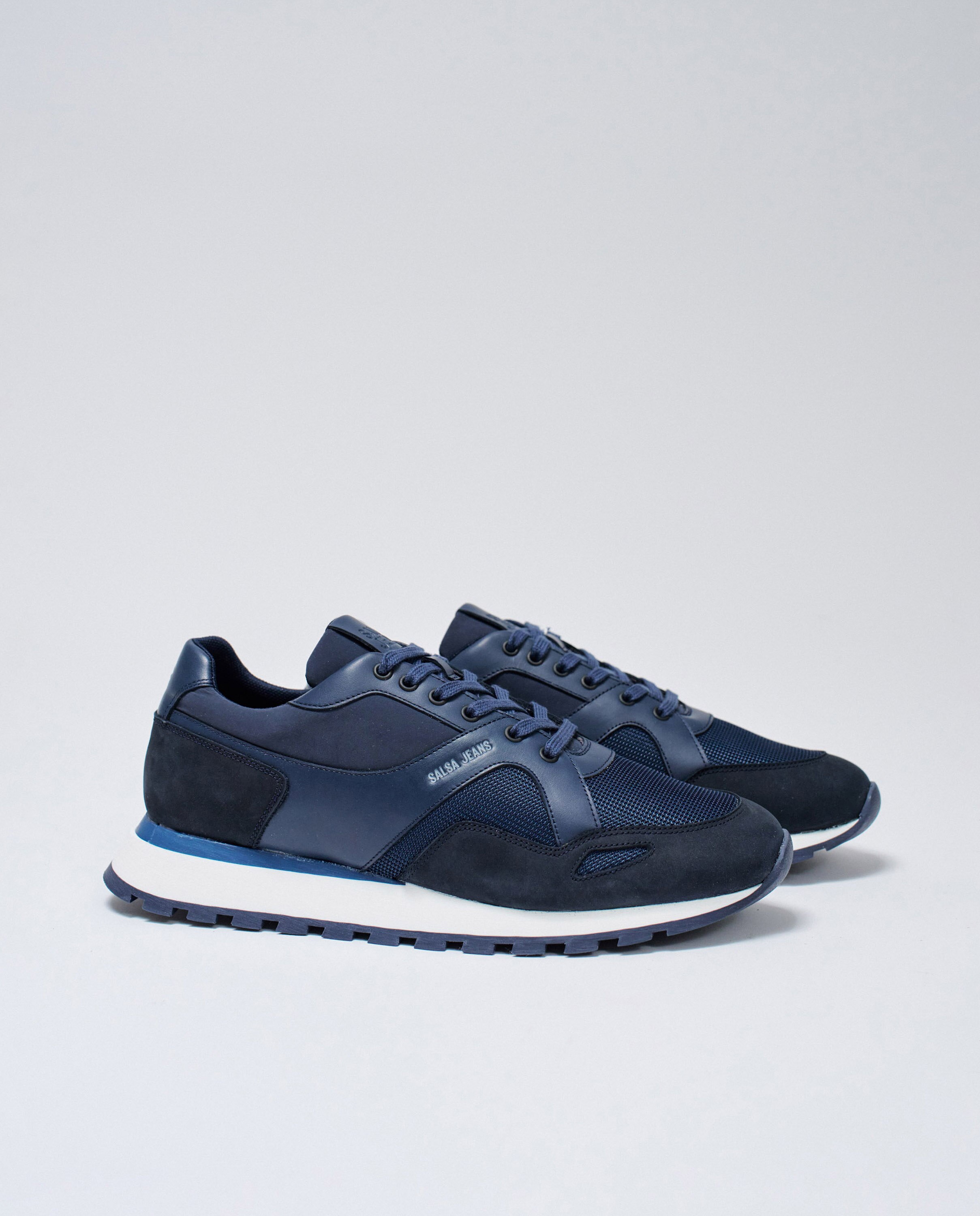 Zapatillas de hombre de piel - Salsa Jeans - Azul marino Azul marino-3