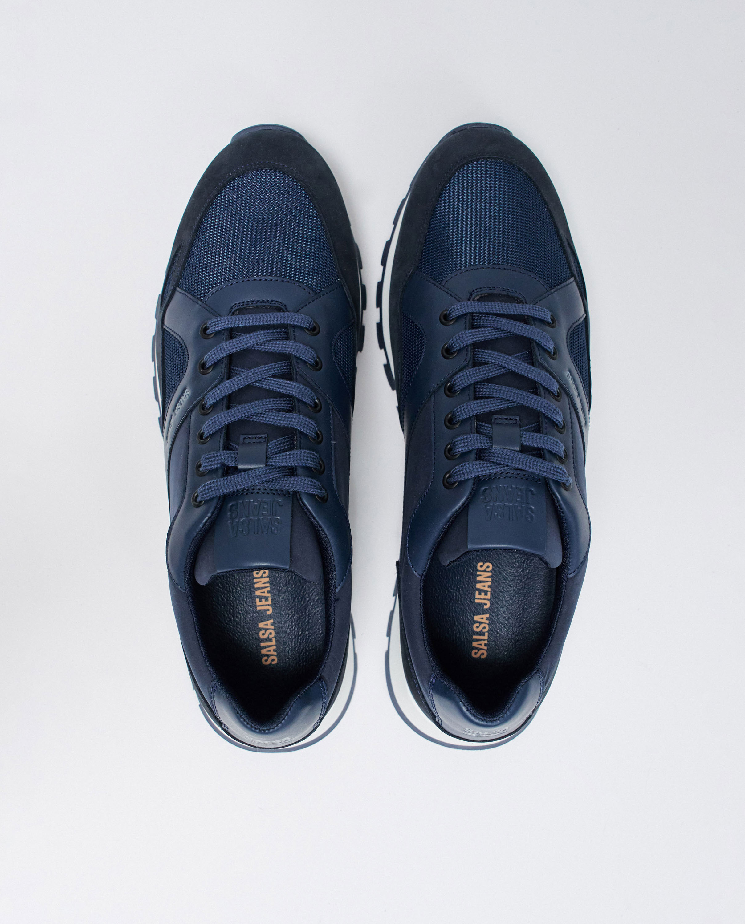 Zapatillas de hombre de piel - Salsa Jeans - Azul marino Azul marino-2