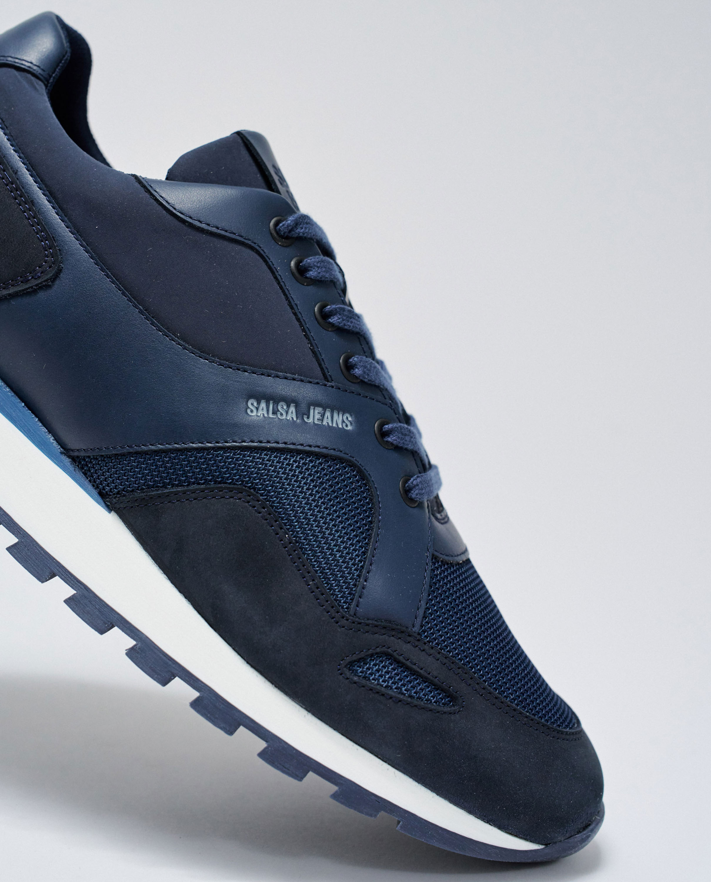 Zapatillas de hombre de piel - Salsa Jeans - Azul marino Azul marino-5
