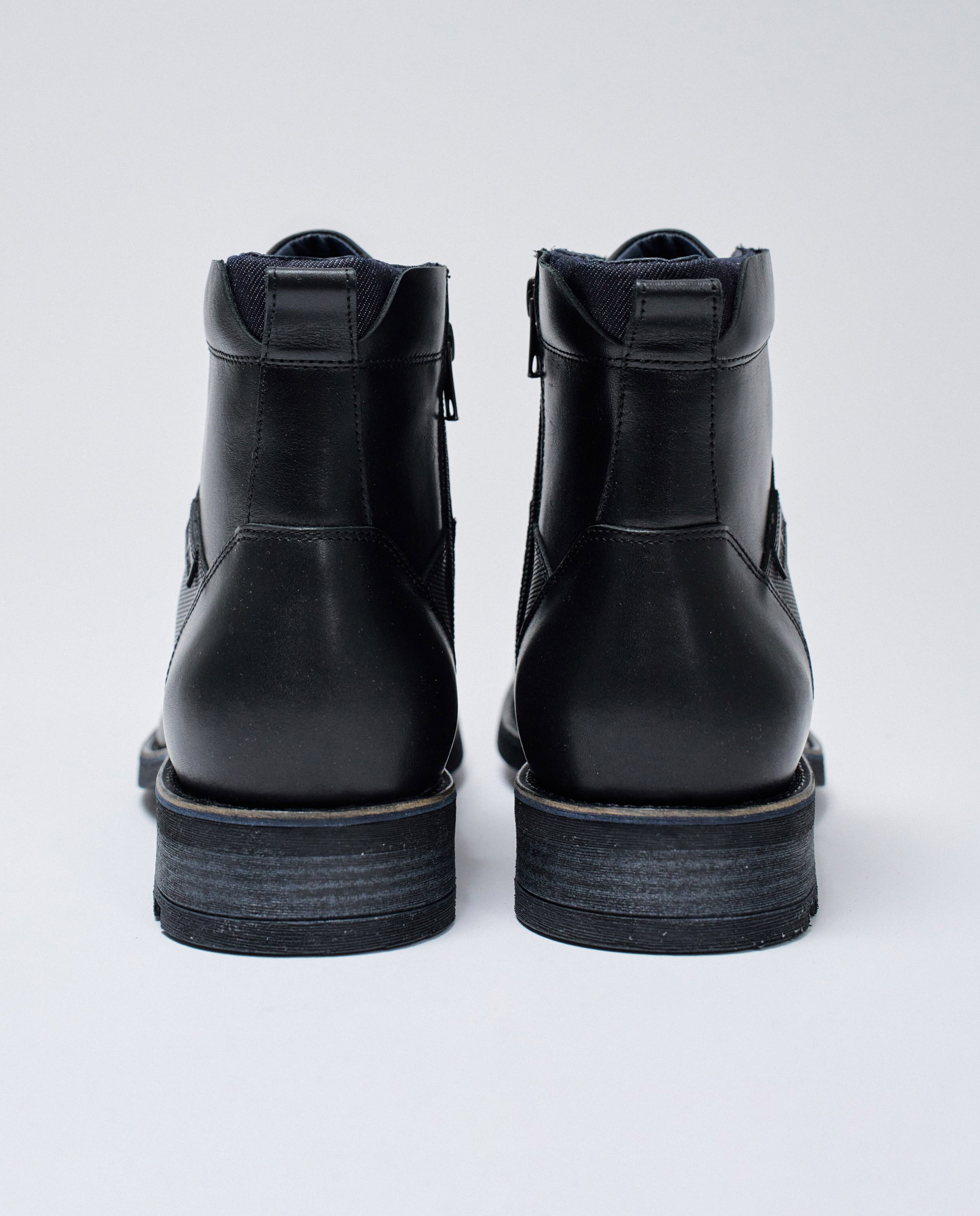 Botas de hombre de piel con cordones - Salsa Jeans - Negro Negro-4