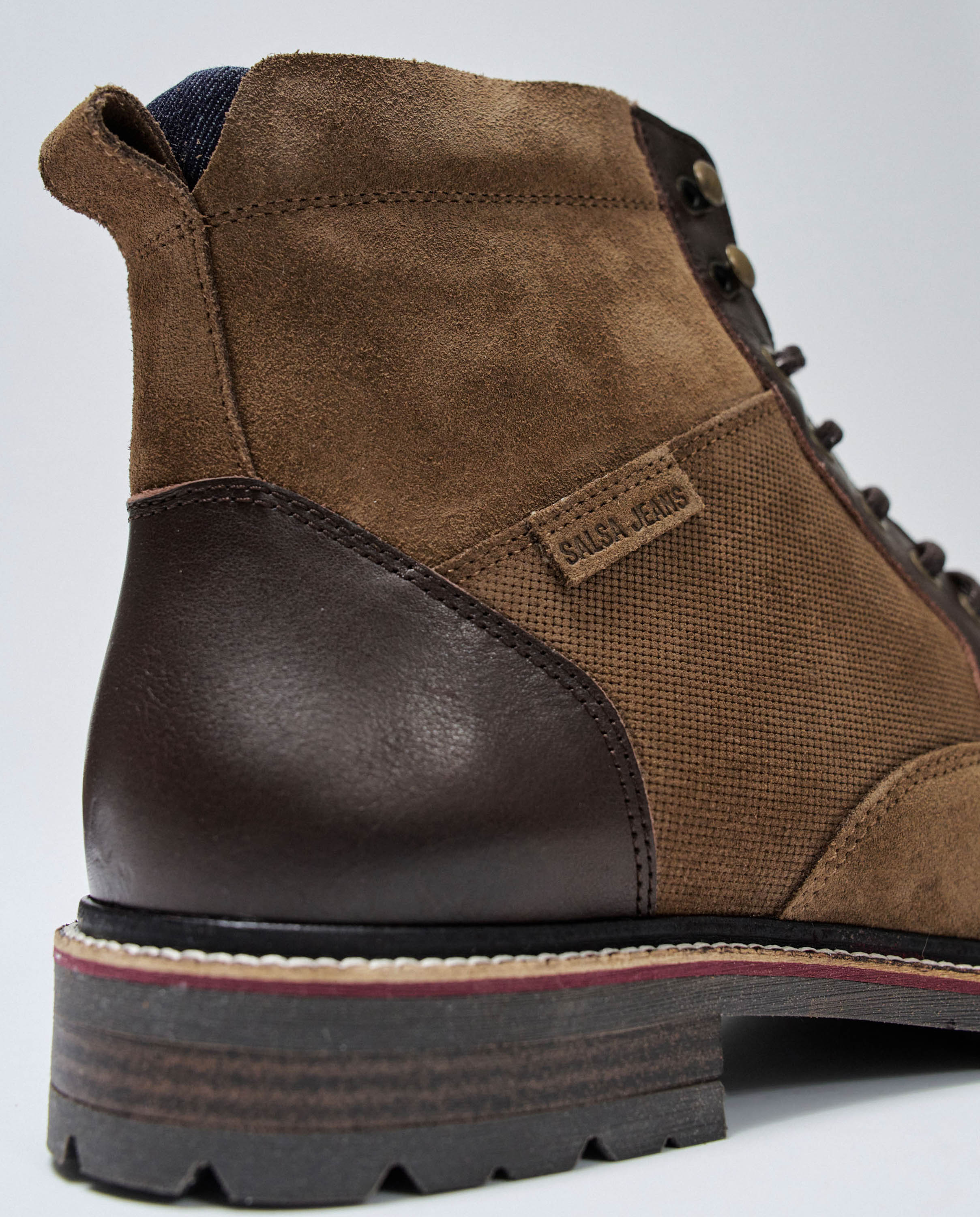 Botas de hombre de piel con cordones - Salsa Jeans - Camel Camel-2