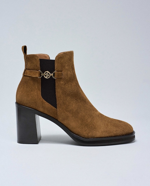 Imagen 0 de Botines de tacón de mujer de ante