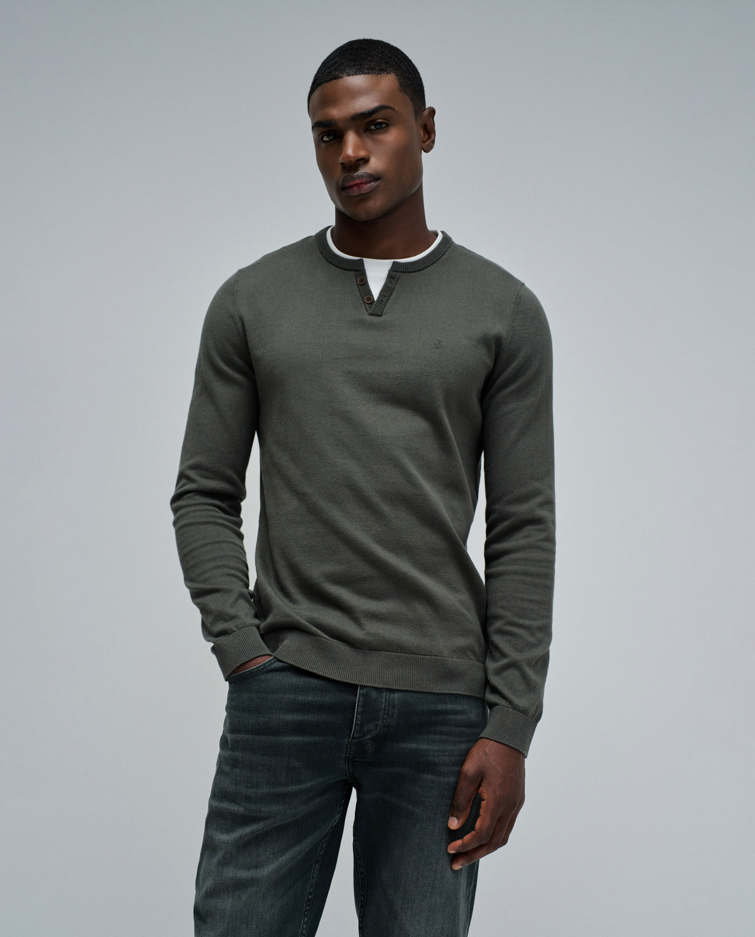 Jersey de punto de hombre - Salsa Jeans - Verde Verde-1