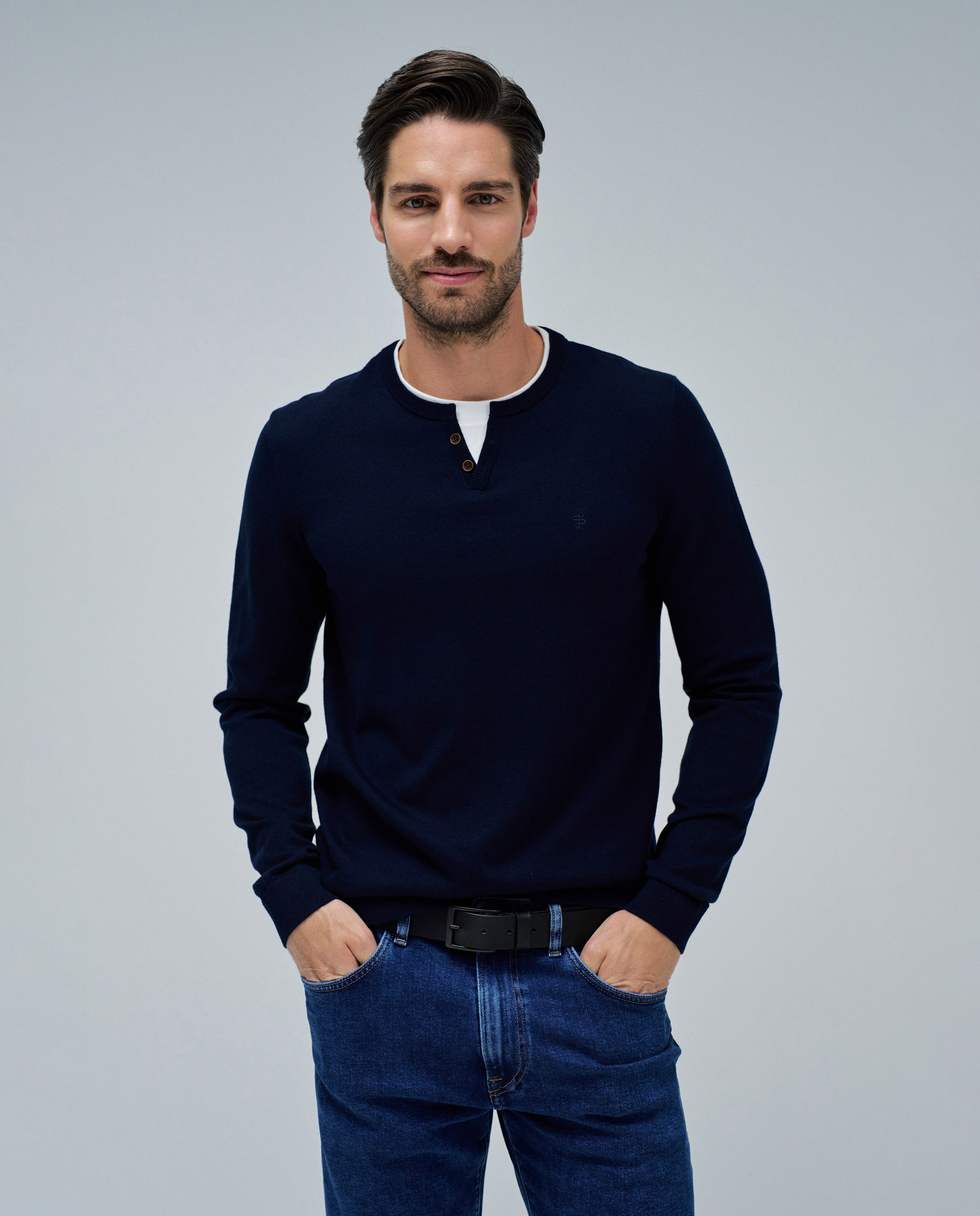 Jersey de punto de hombre - Salsa Jeans - Azul Azul-1