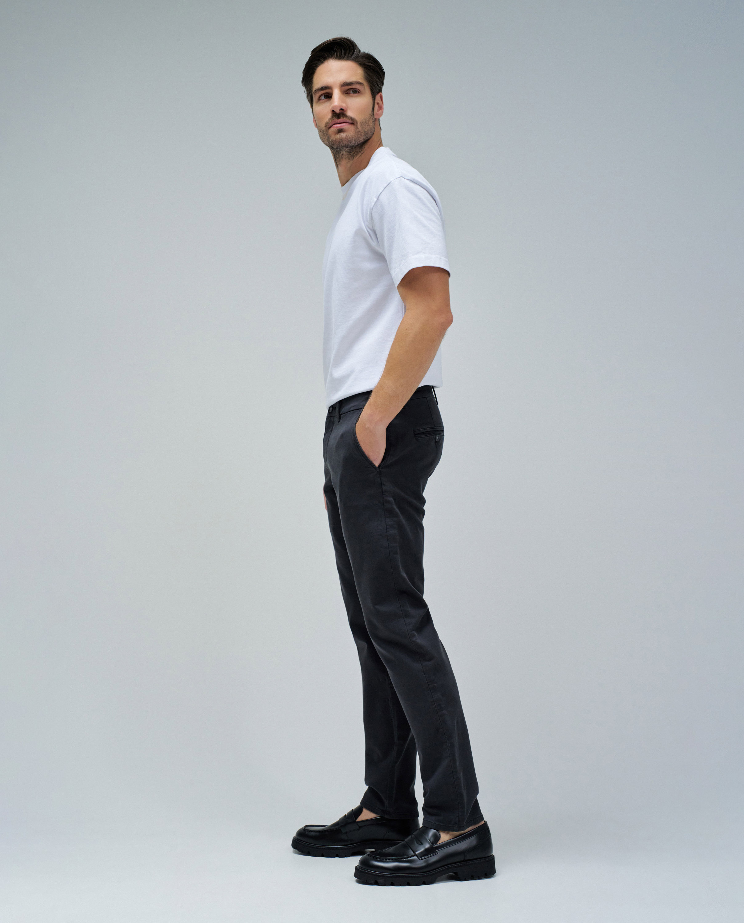 Pantalones chino s-activ de hombre - Salsa Jeans - Negro Negro-2
