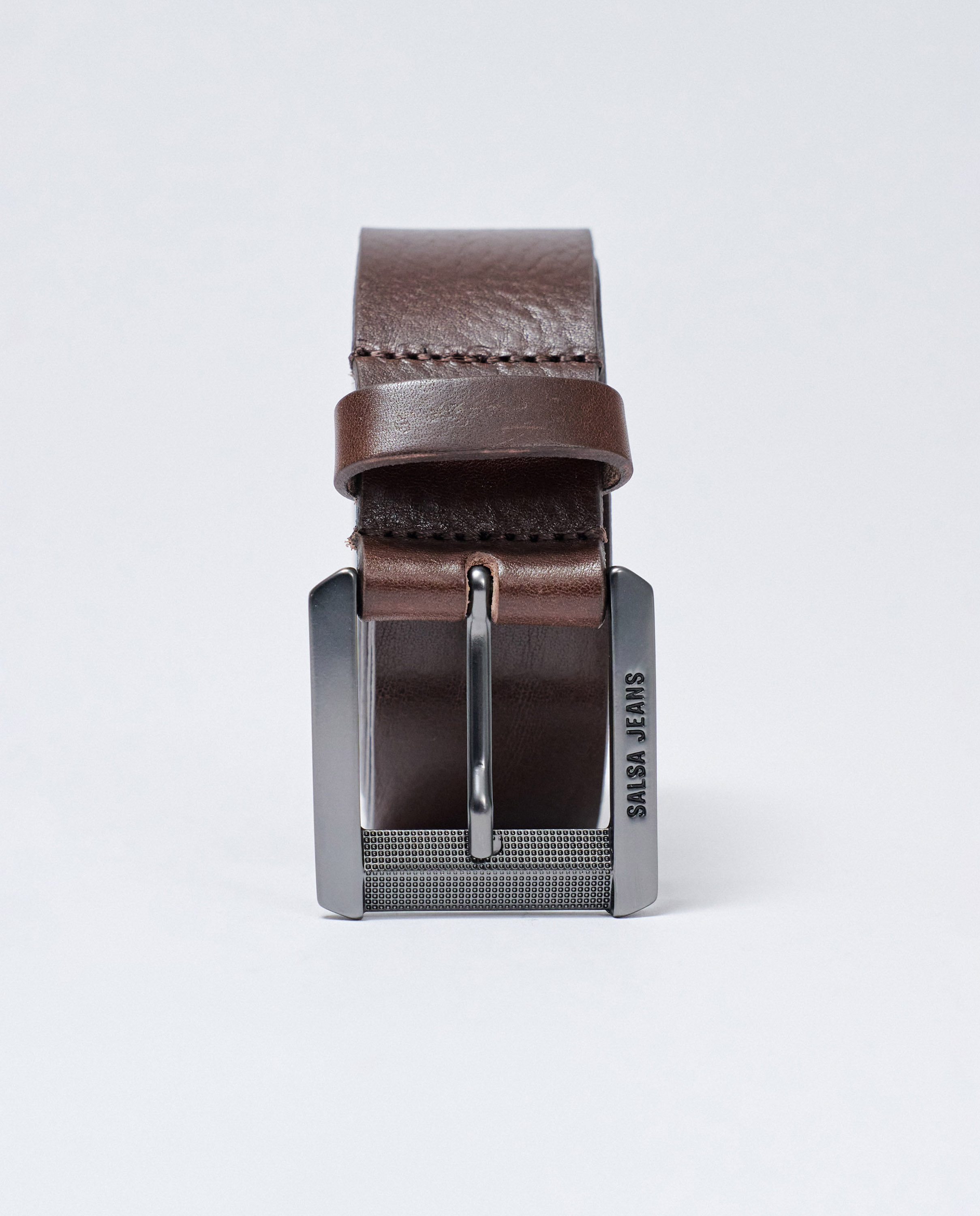 Cinturón de hombre de cuero - Salsa Jeans - Marrón oscuro Marrón oscuro-3