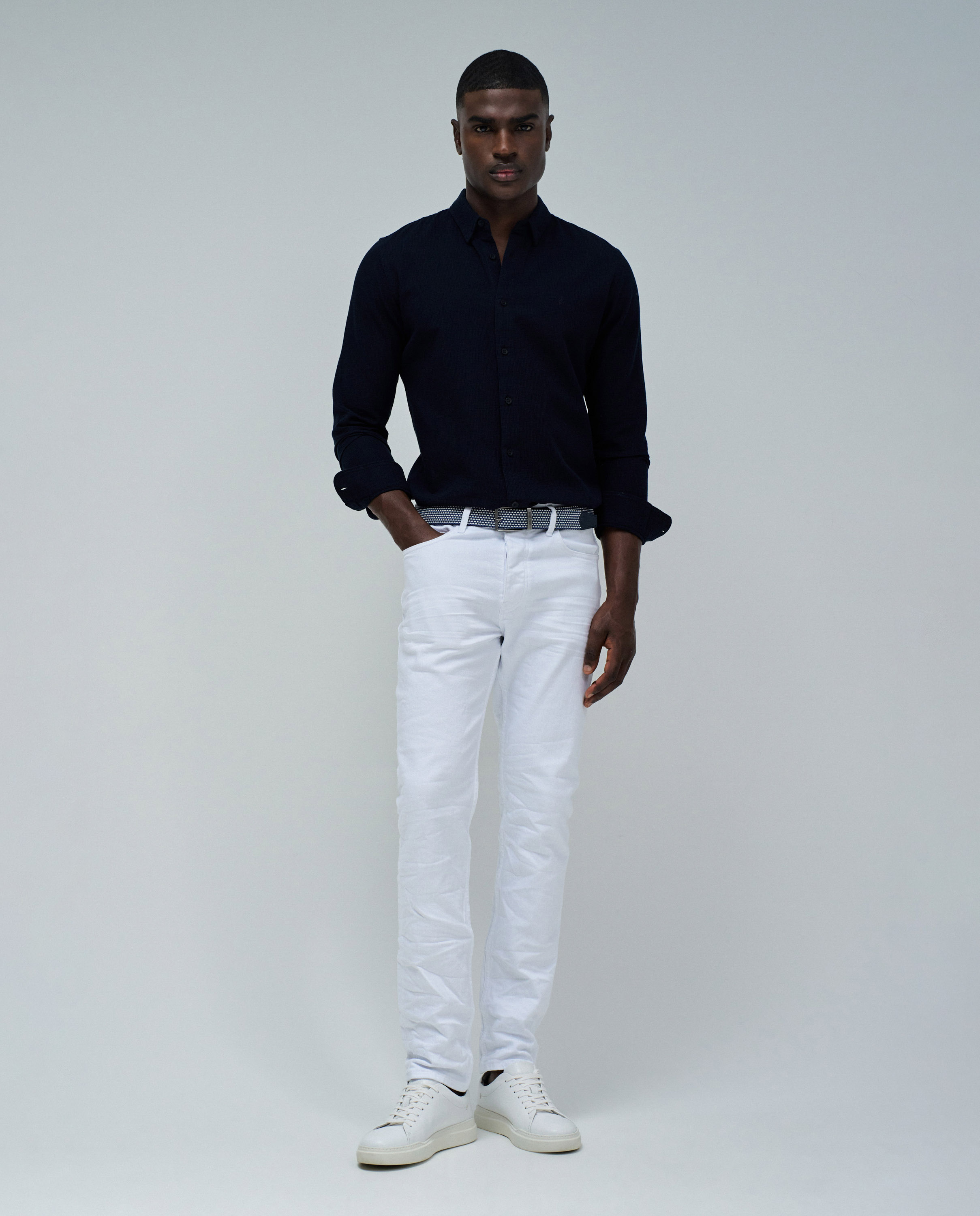 Camisa de hombre texturada - Salsa Jeans - Azul oscuro Azul oscuro-5