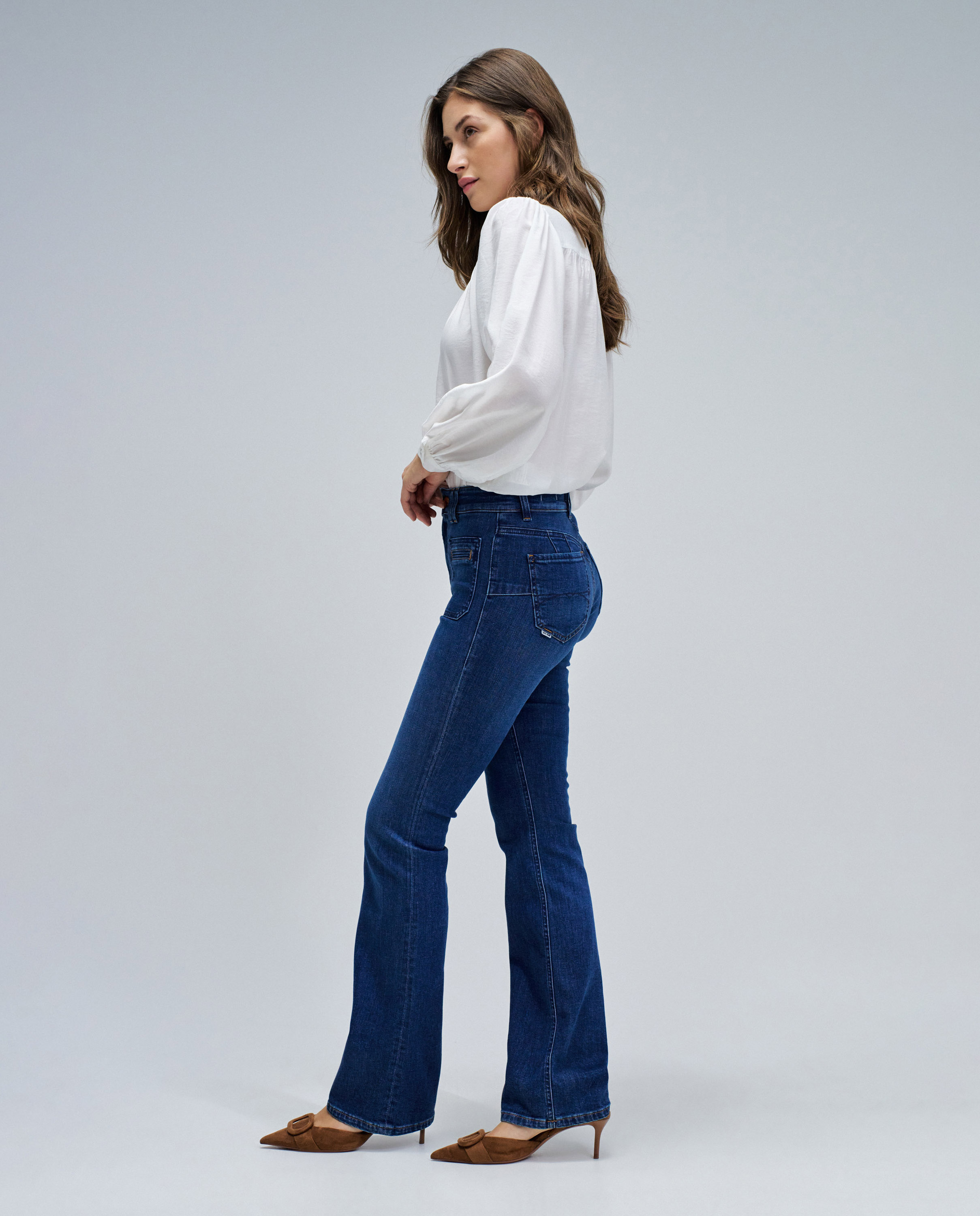 Vaqueros de mujer destiny push up bootcut - Salsa Jeans - Azul Azul-2