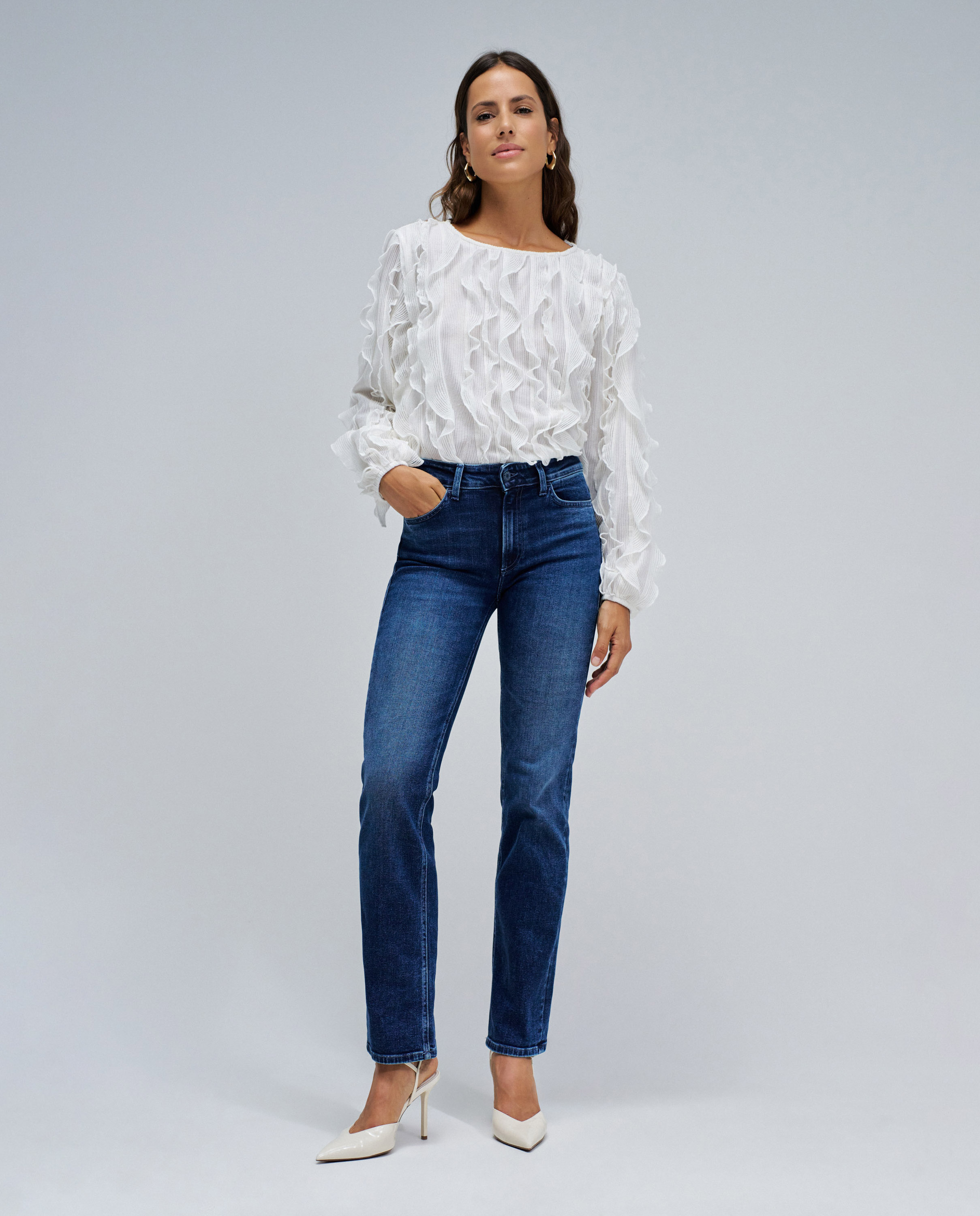 Vaqueros de mujer destiny push up straight - Salsa Jeans - Azul Azul-1