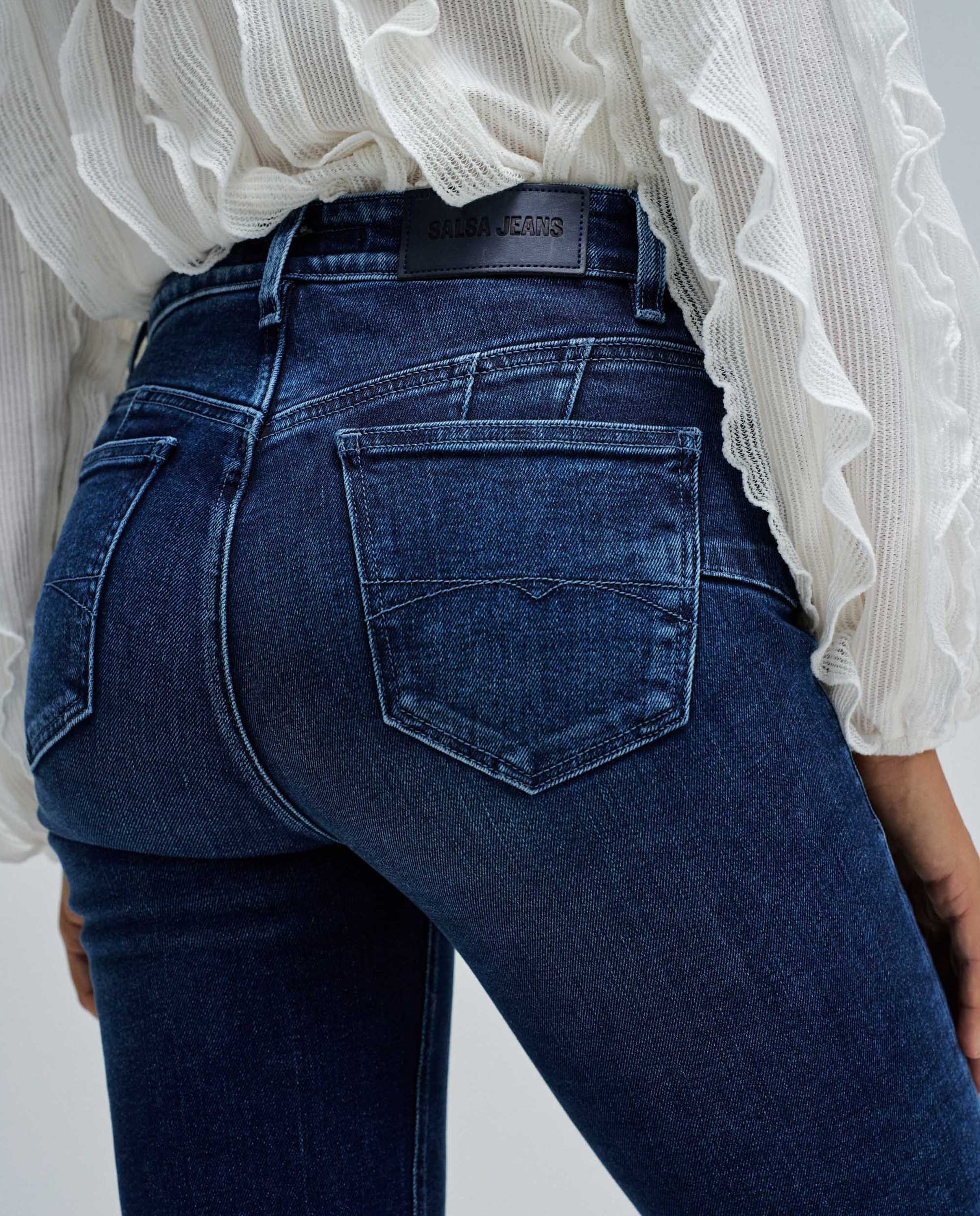 Vaqueros de mujer destiny push up straight - Salsa Jeans - Azul Azul-4