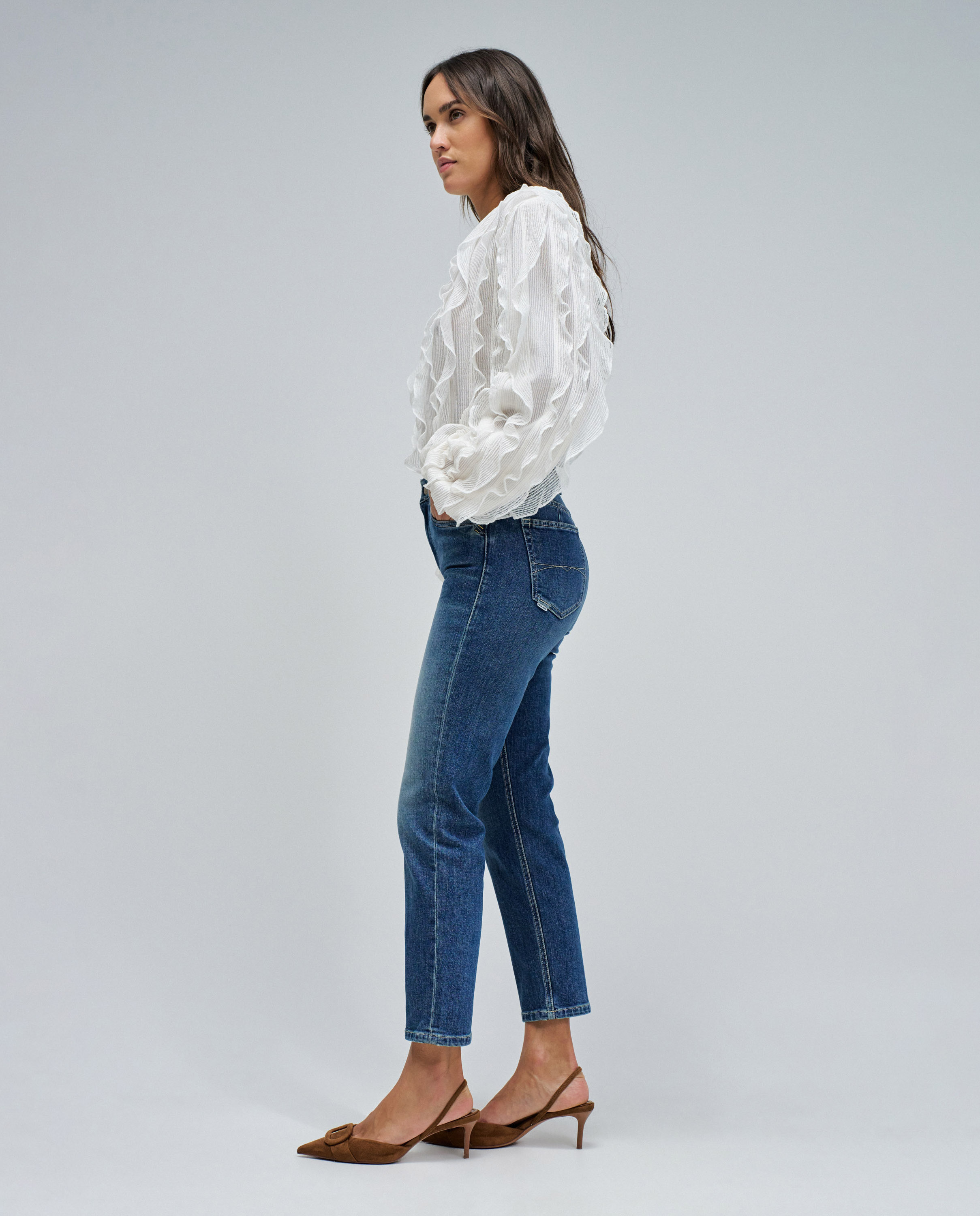 Vaqueros de mujer true cropped slim - Salsa Jeans - Azul Azul-2