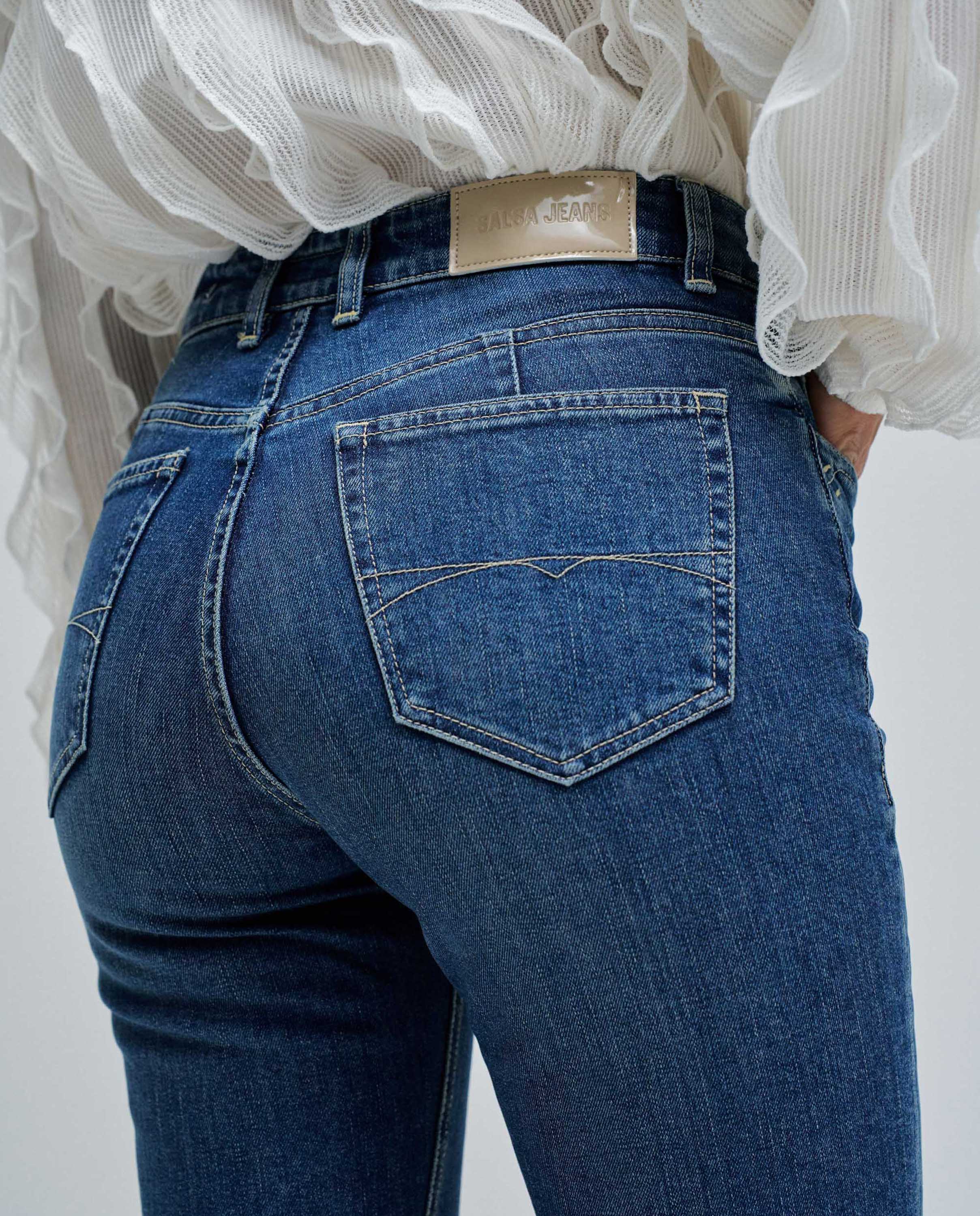 Vaqueros de mujer true cropped slim - Salsa Jeans - Azul Azul-4