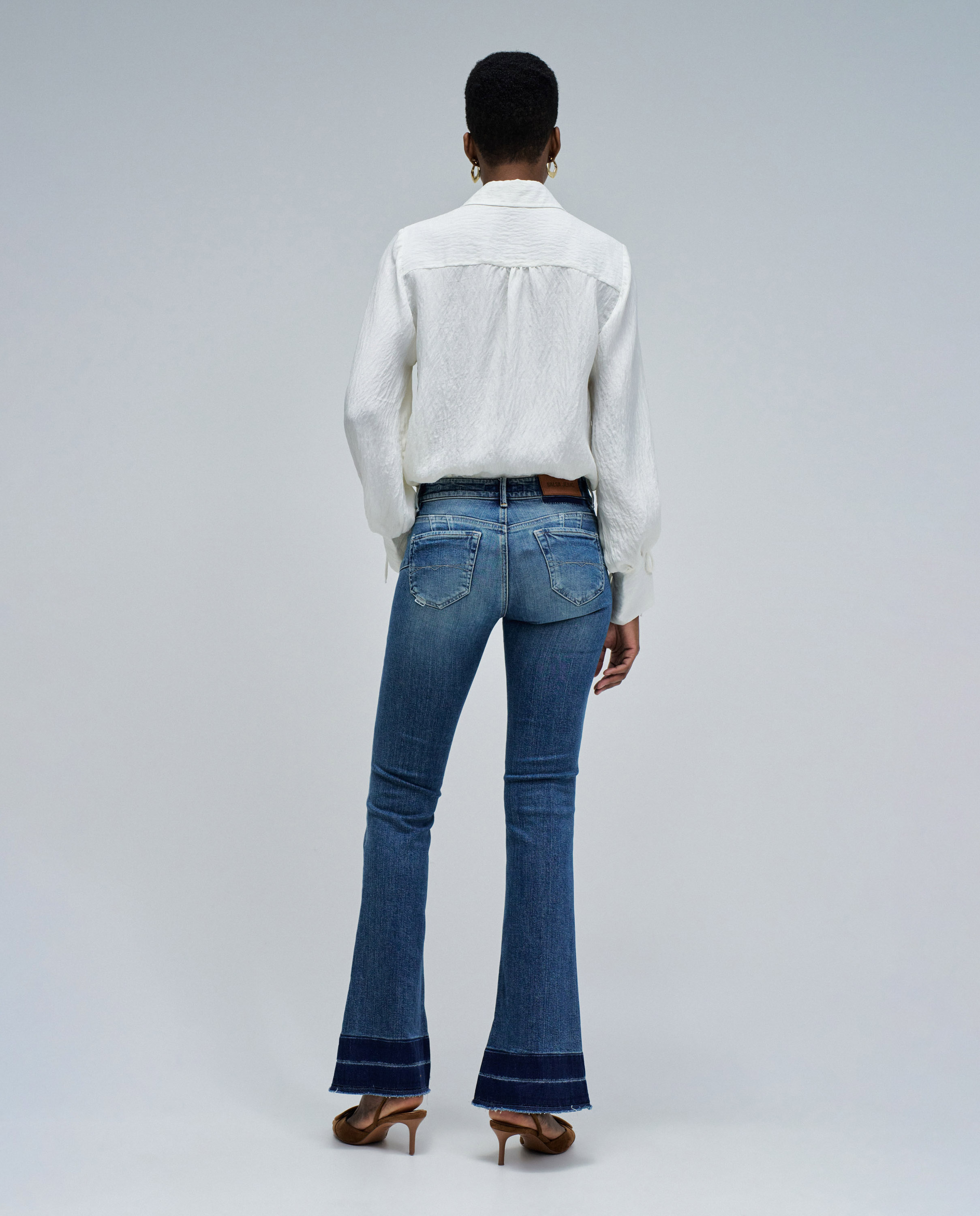 Vaqueros de mujer wonder flare - Salsa Jeans - Azul Azul-3