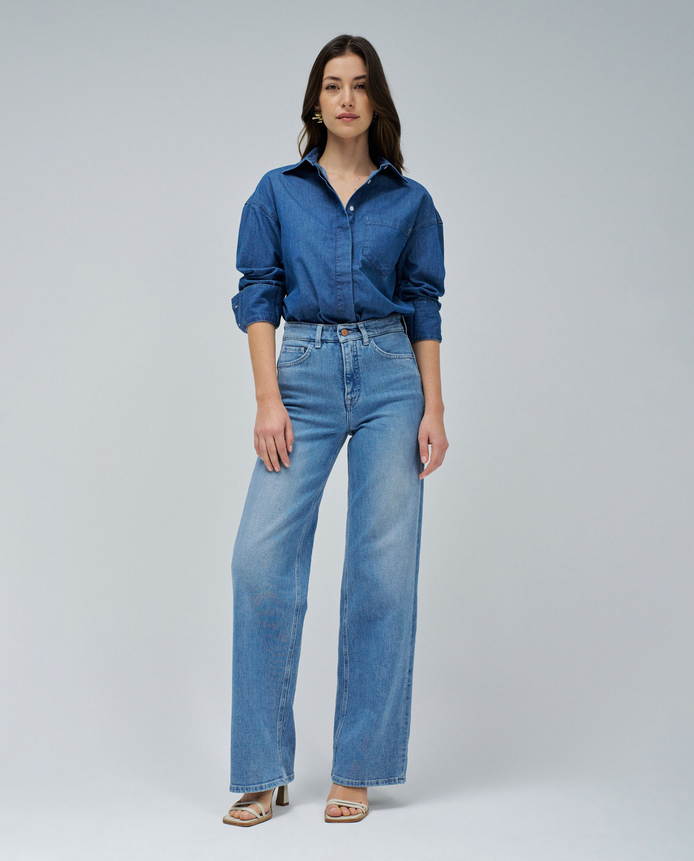 Salsa Jeans - Vaquero de mujer Faith wide leg de tiro alto.