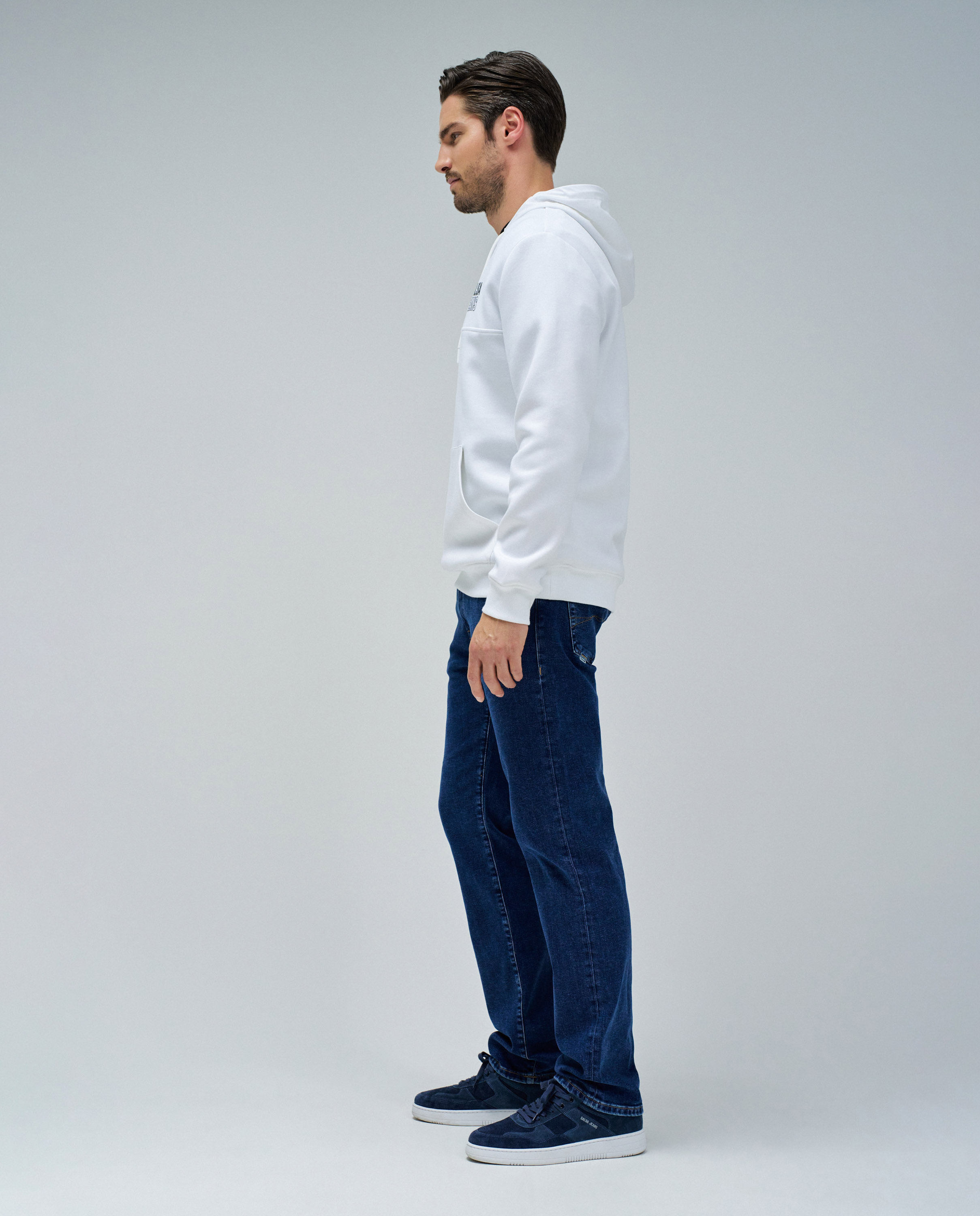 Sudadera de hombre con capucha - Salsa Jeans - Blanco Blanco-2