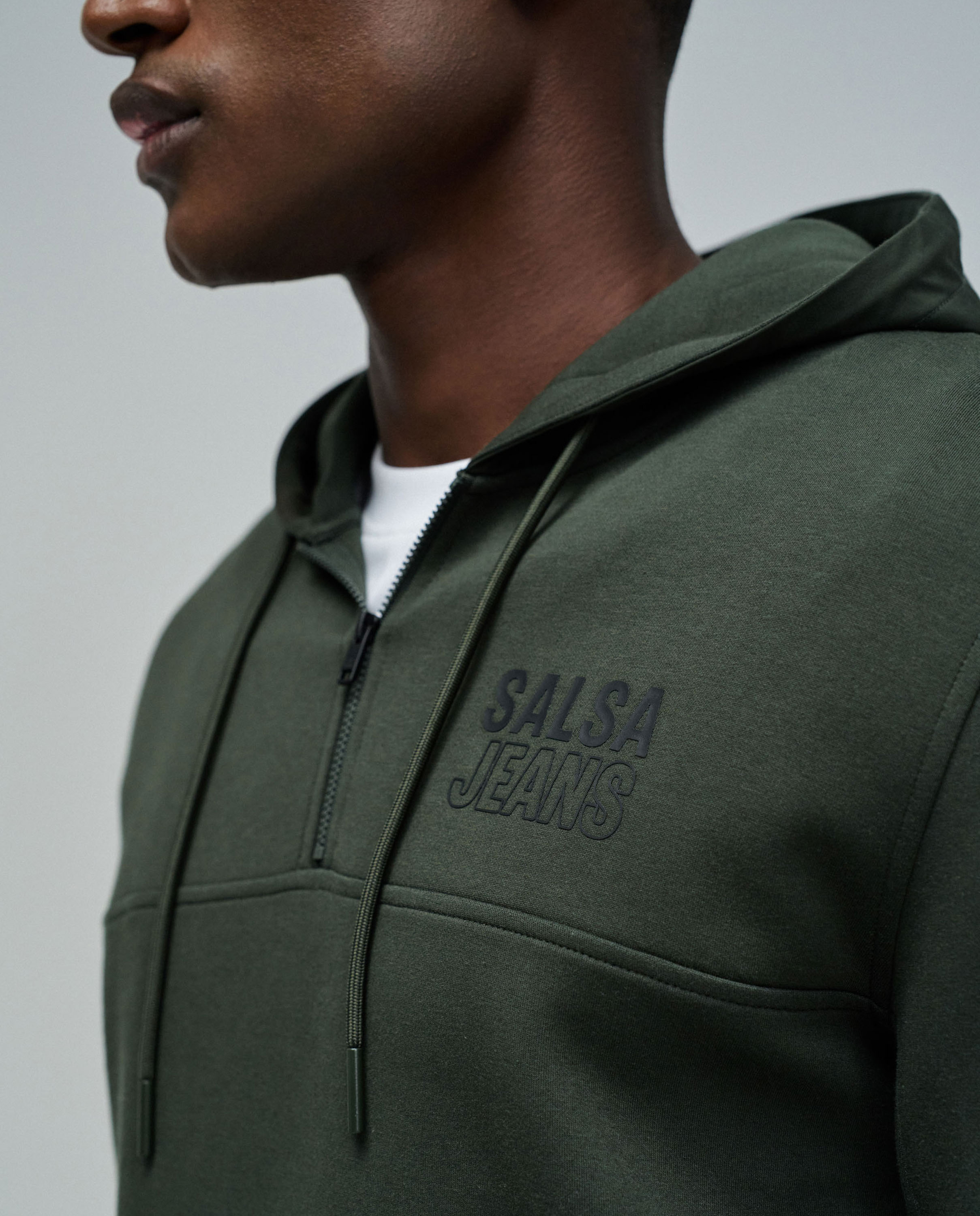 Sudadera de hombre con capucha - Salsa Jeans - Verde oscuro Verde oscuro-4