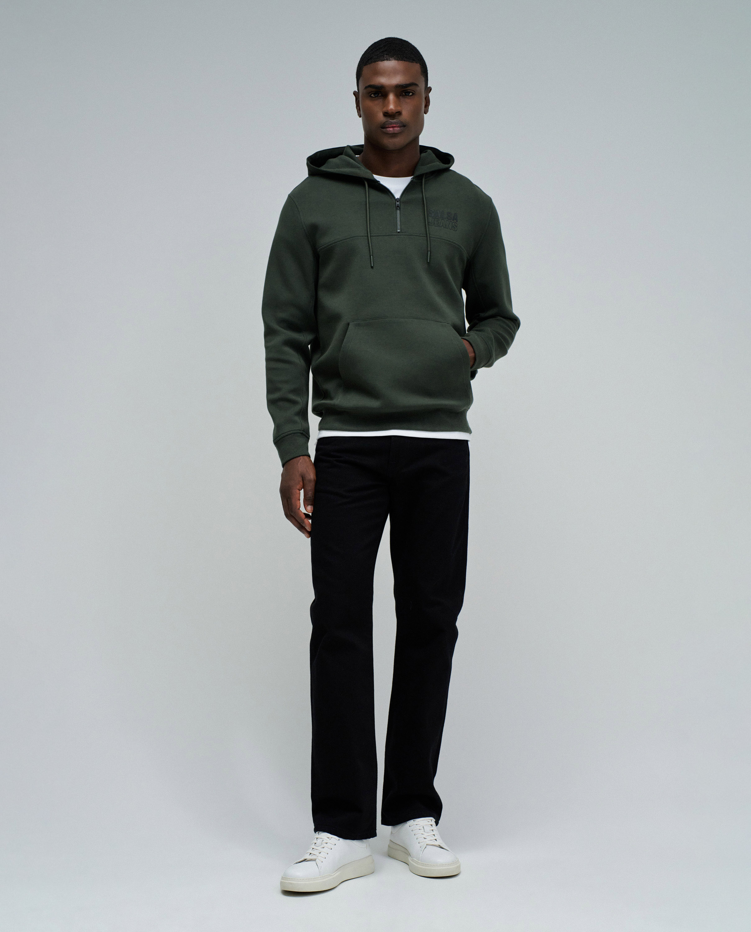 Sudadera de hombre con capucha - Salsa Jeans - Verde oscuro Verde oscuro-5