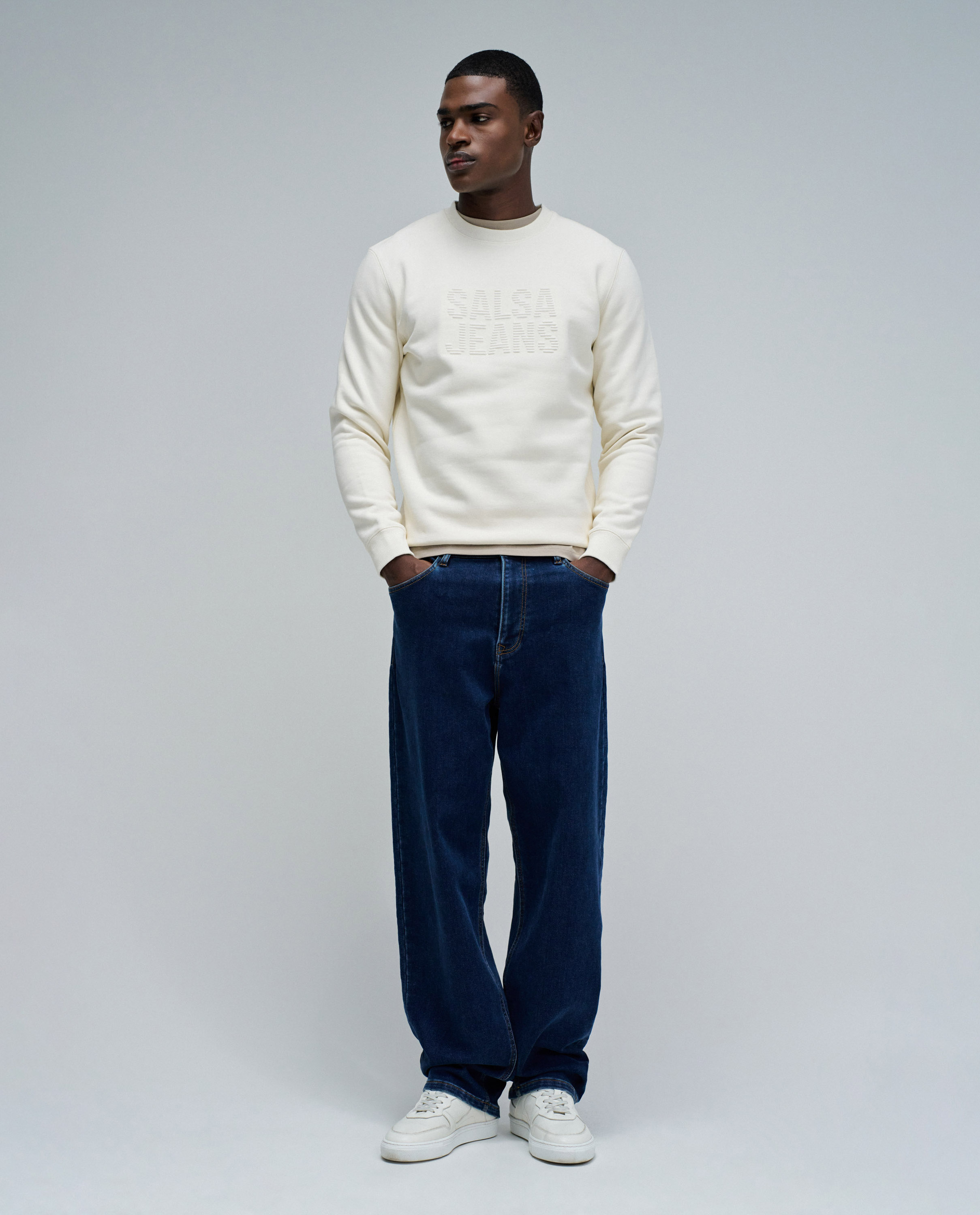 Sudadera de hombre con logo - Salsa Jeans - Crema Crema-5