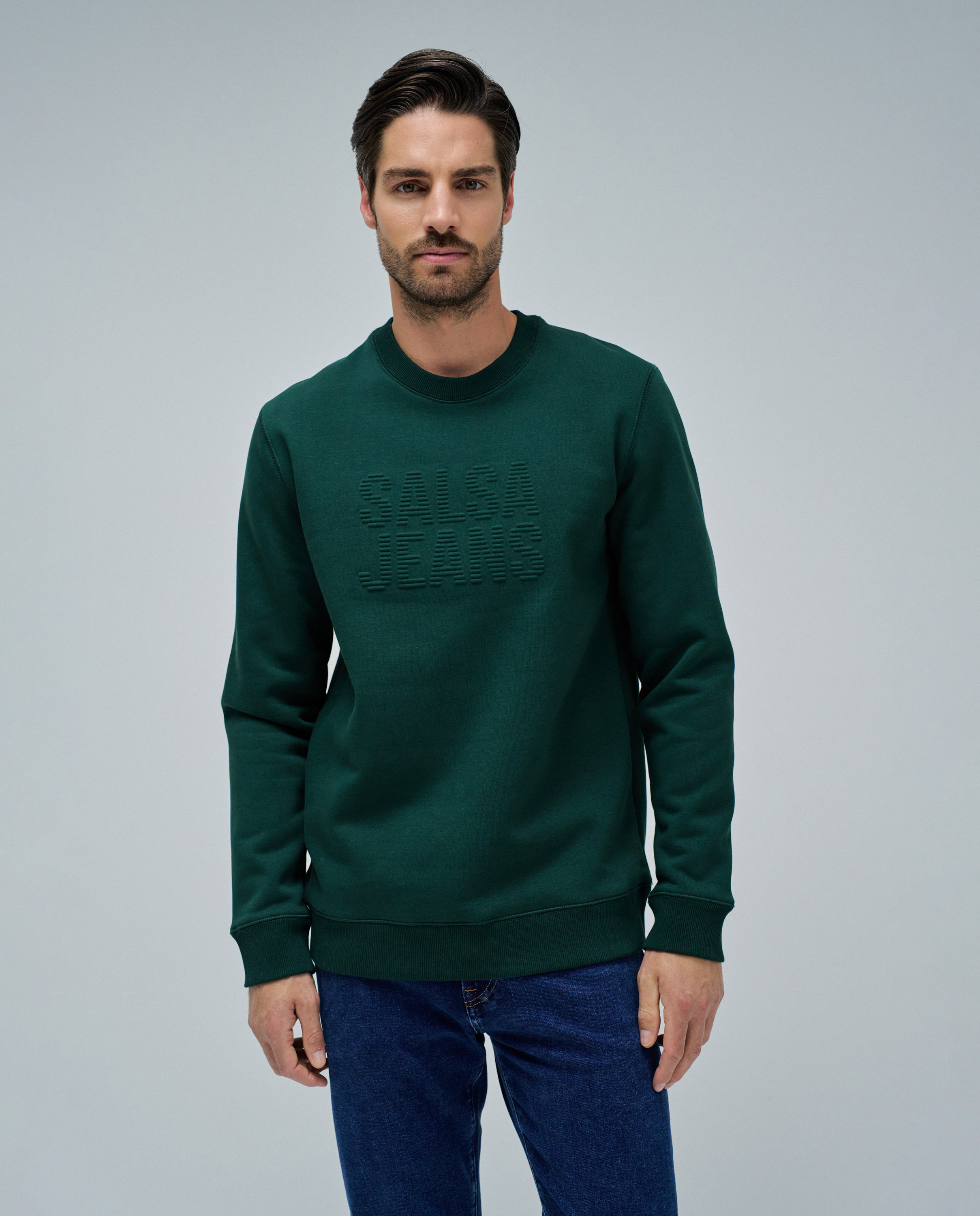 Sudadera de hombre con logo - Salsa Jeans - Verde oscuro Verde oscuro-1