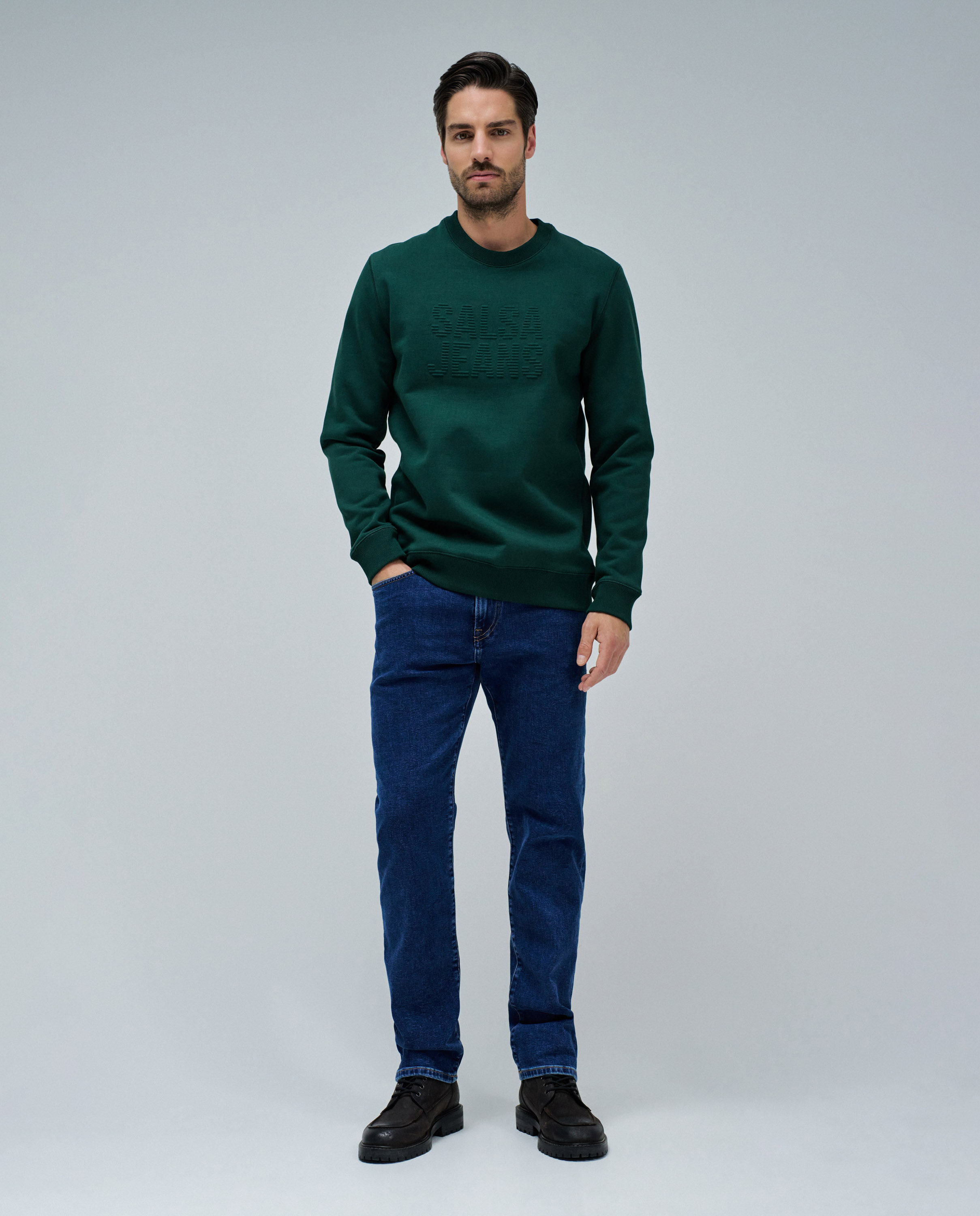 Sudadera de hombre con logo - Salsa Jeans - Verde oscuro Verde oscuro-5