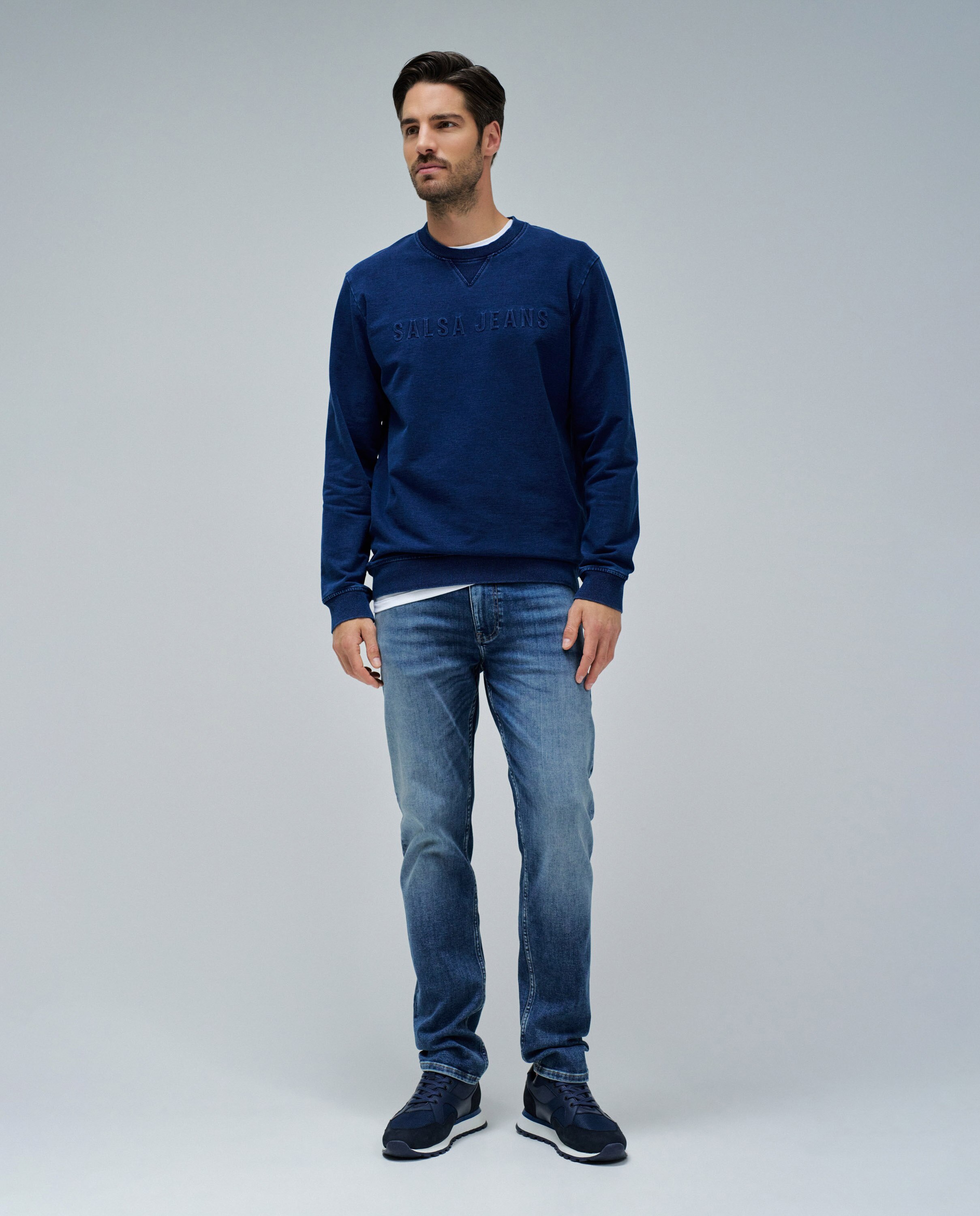 Sudadera de hombre con logo - Salsa Jeans - Azul Azul-5