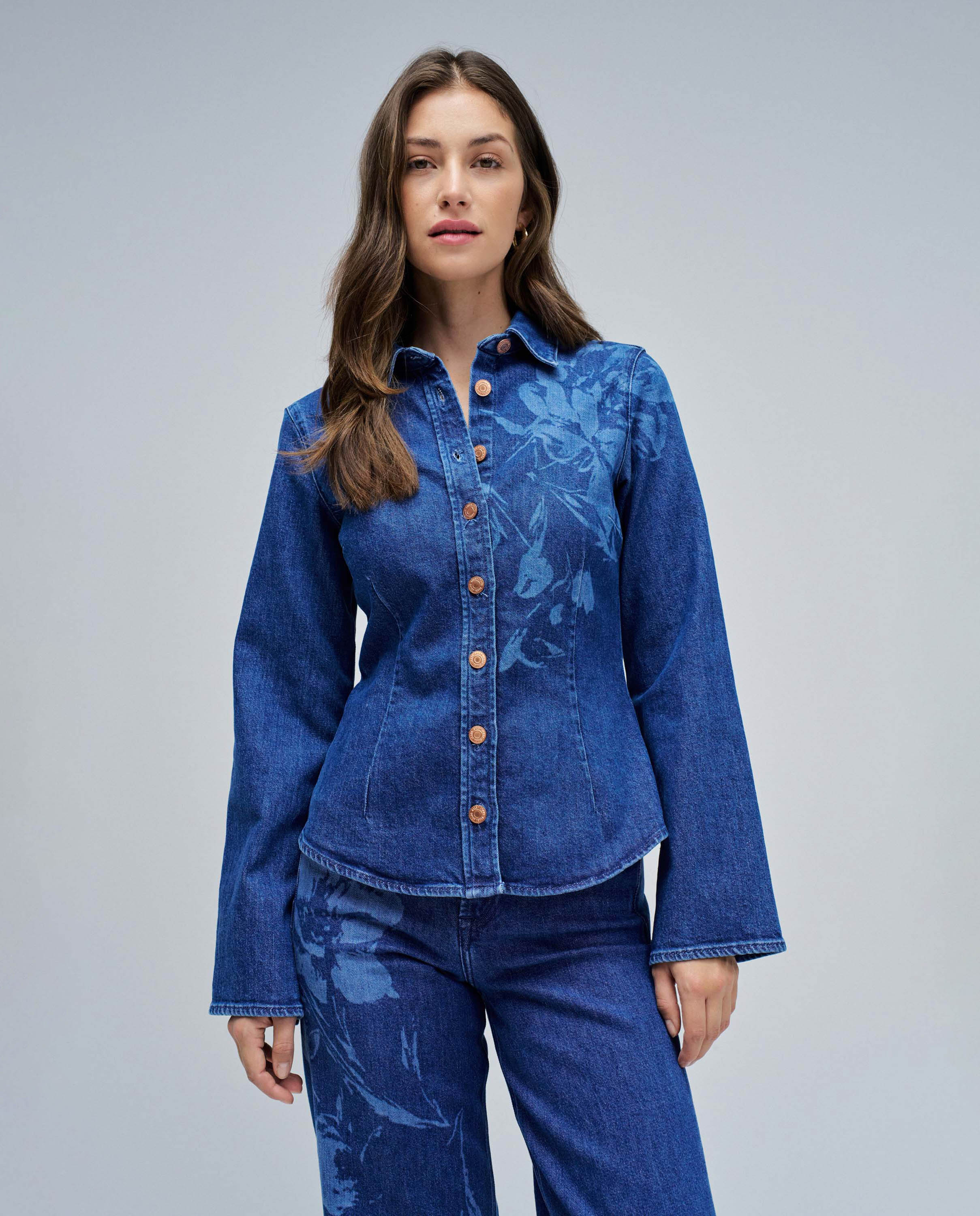 Salsa Jeans - Camisa de mujer acolchada con mezcla de materiales.